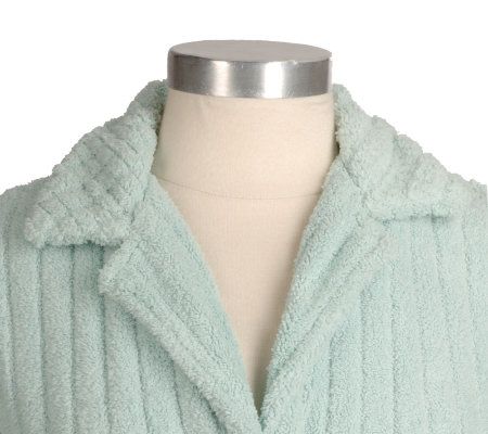 Stan Herman Microterry Short Button Front Robe - QVC.com