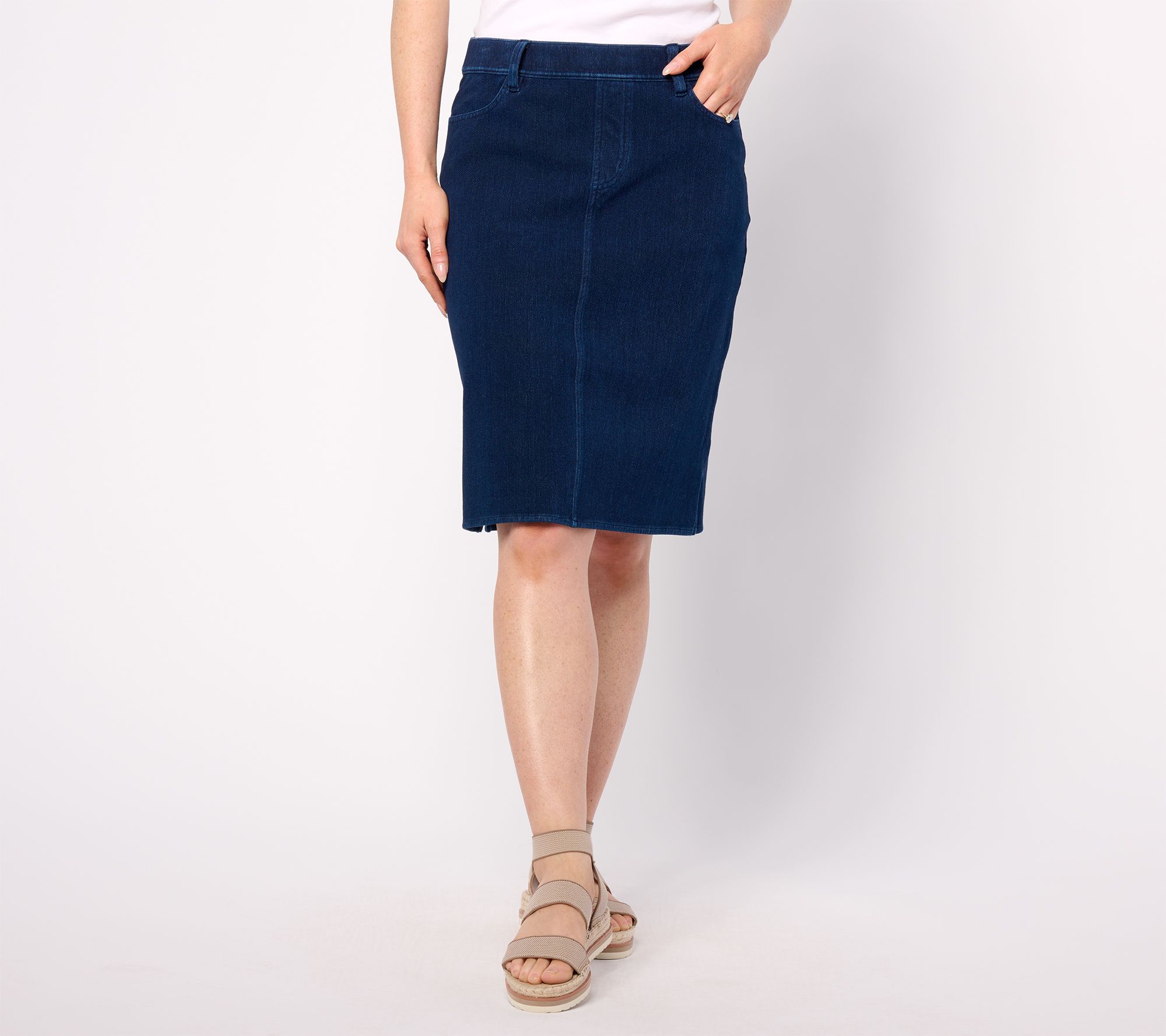 "As Is" Susan Graver Cool Touch Denim Skirt