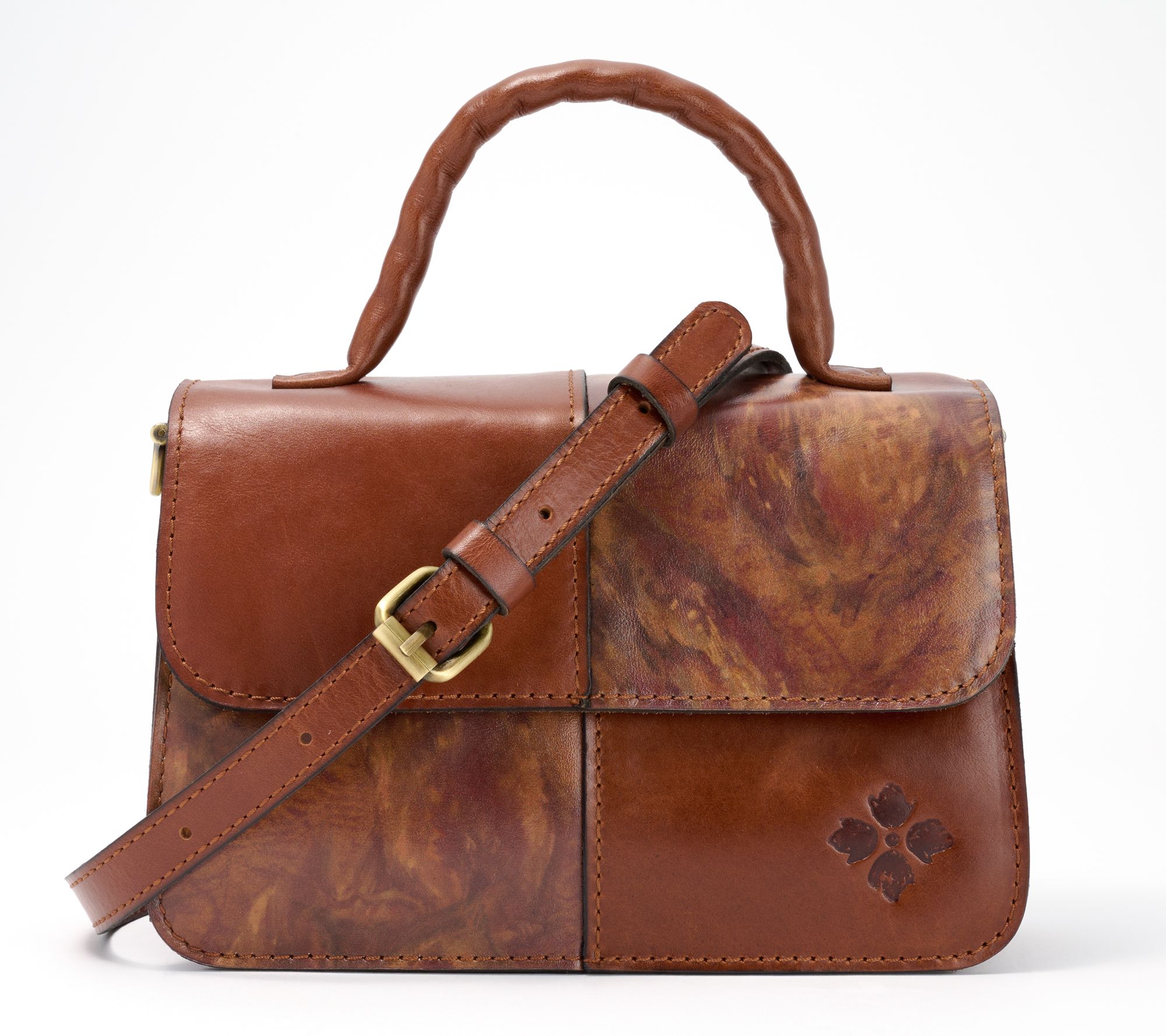 Patricia Nash Leather Colorblock Garnet Crossbody