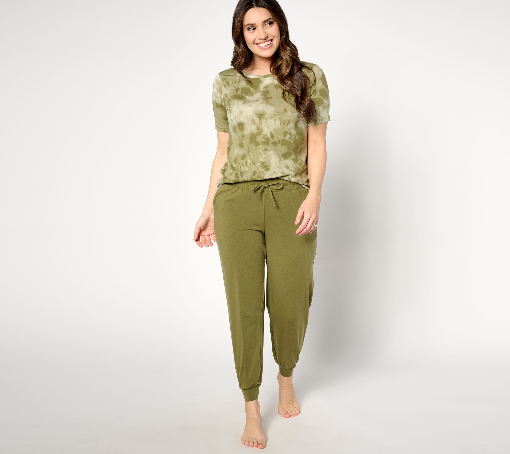 "As Is" AnyBody Lounge Regular Cozy Knit Short Sleeve Top and Jogger