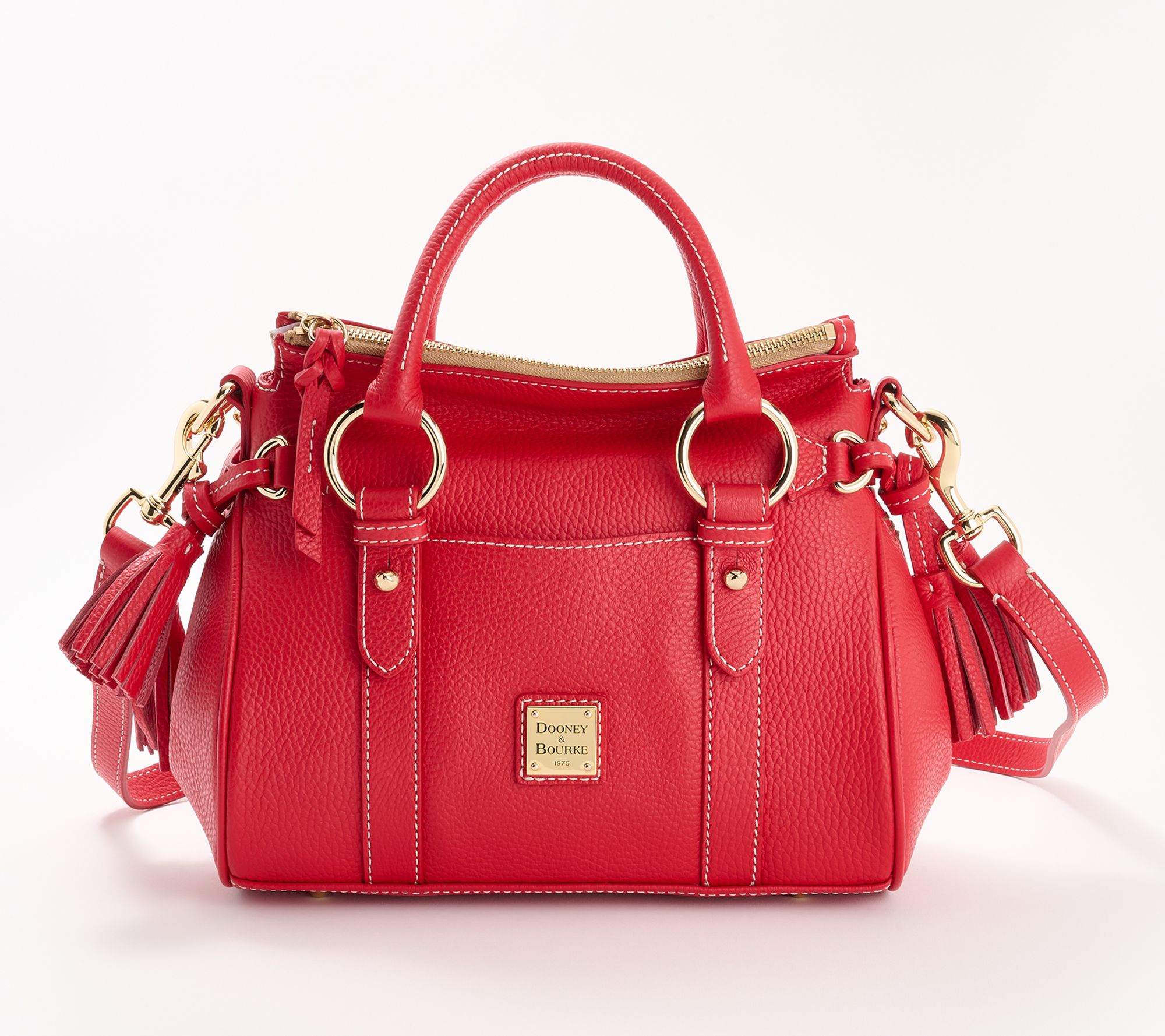 Dooney & Bourke Lucca Pebble Leather Satchel with Crossbody Strap