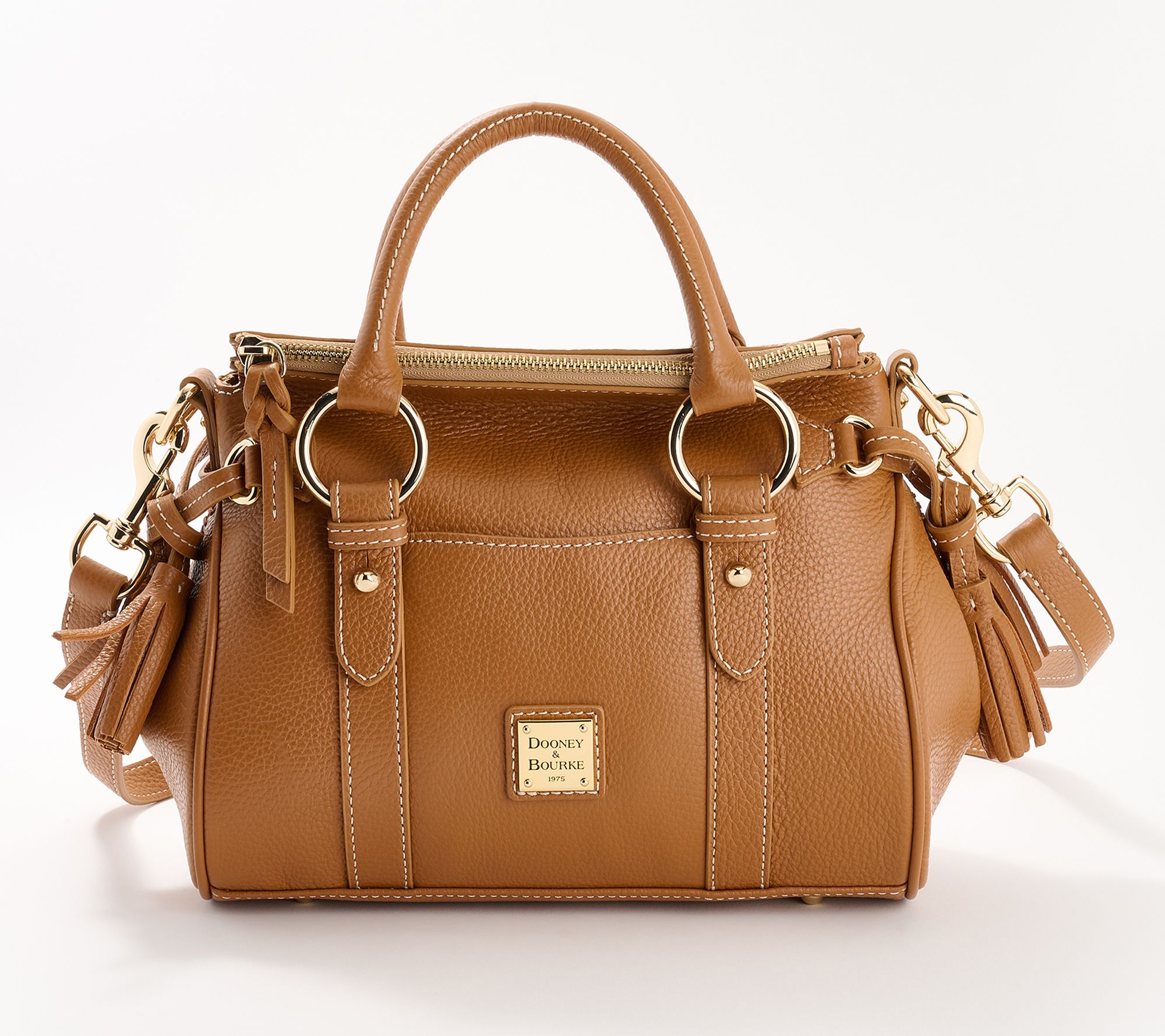 Dooney & Bourke Lucca Pebble Leather Satchel with Crossbody Strap