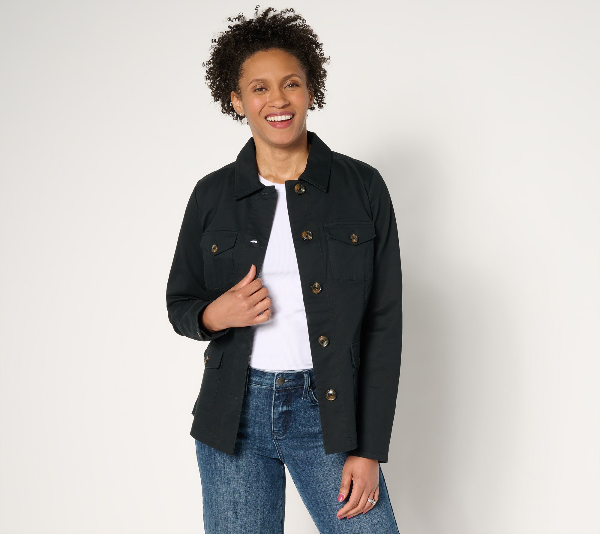 Joan Rivers Signature Twill Safari Jacket