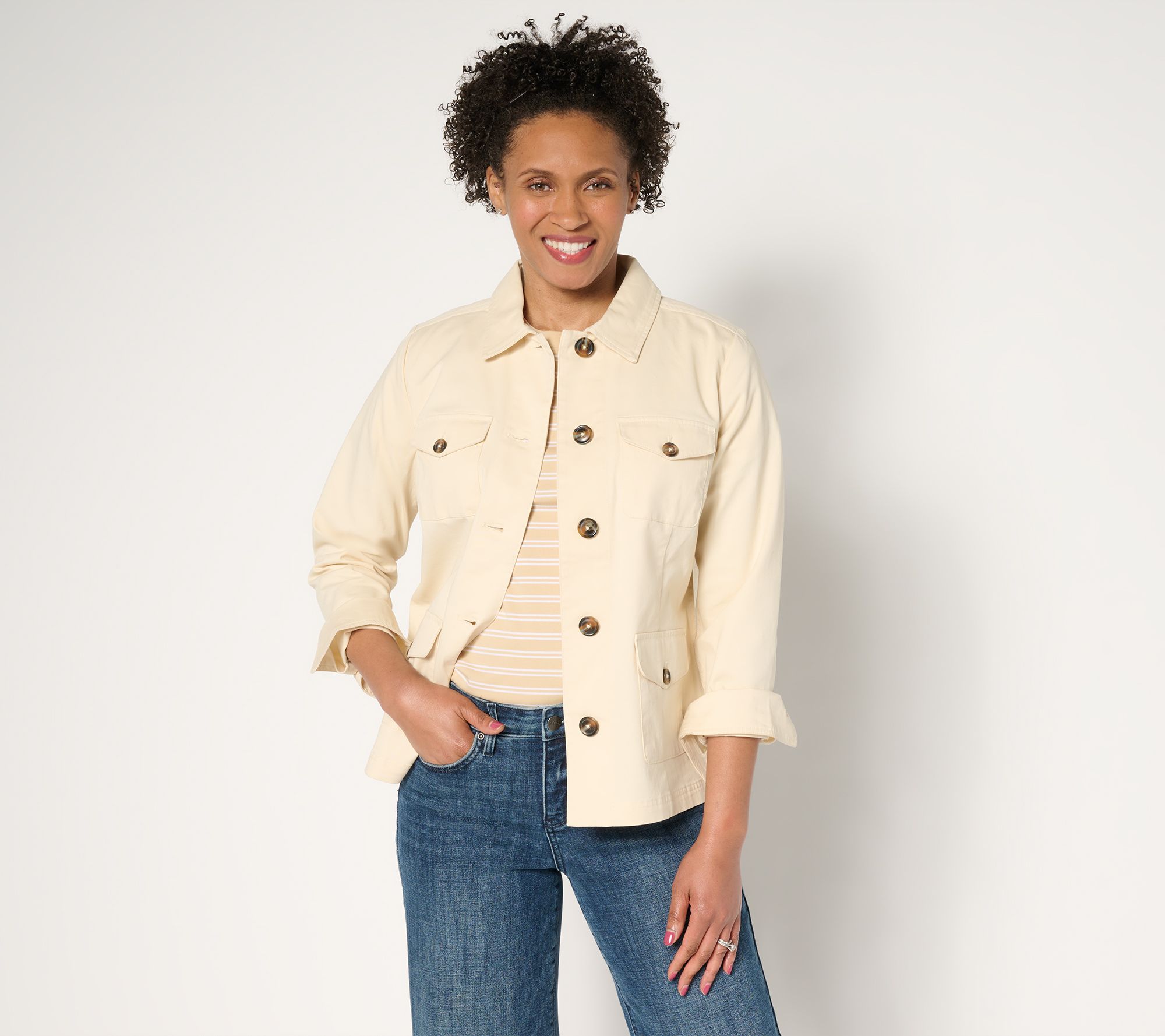 Joan Rivers Signature Twill Safari Jacket