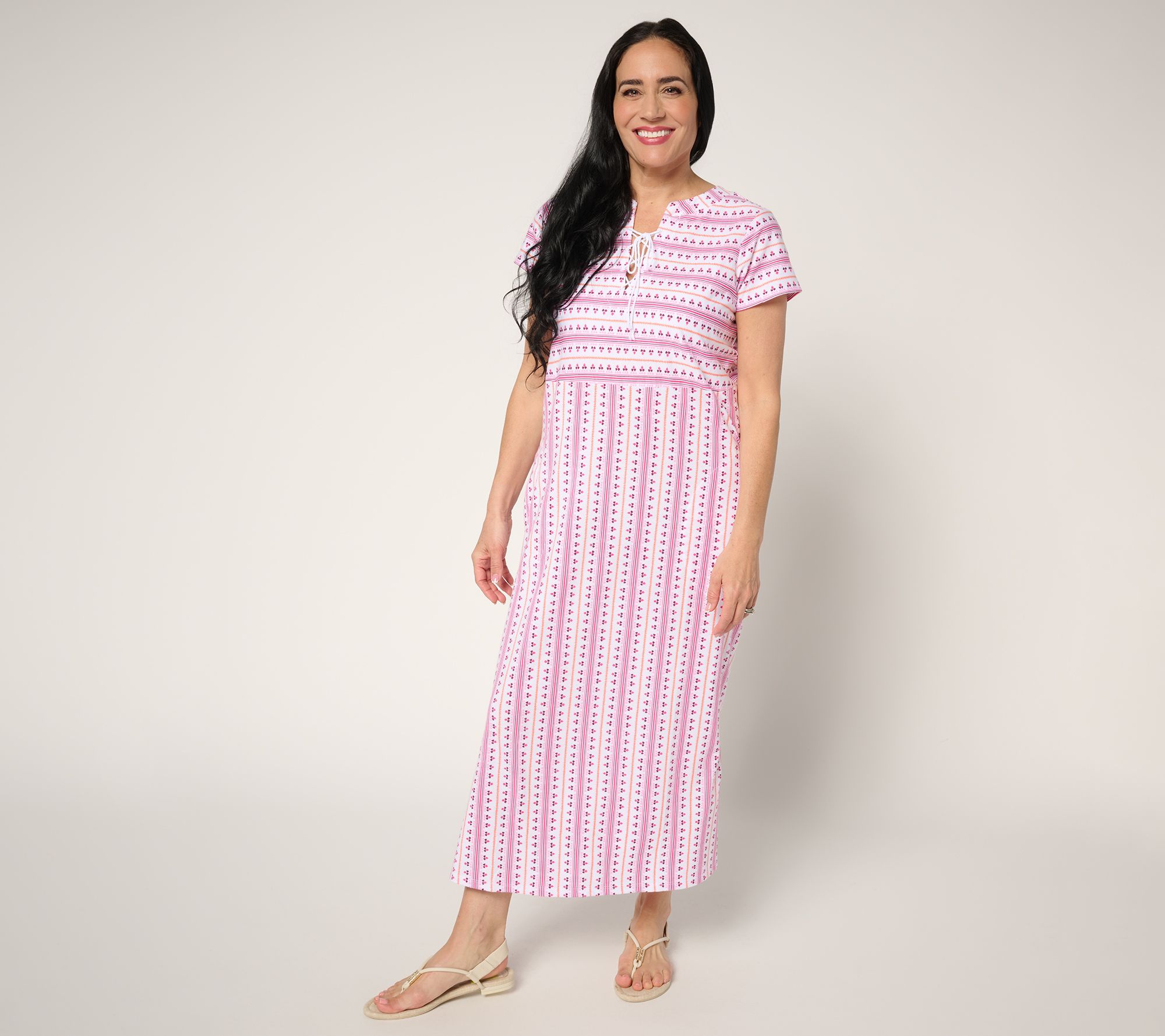 Stan Herman 100% Cotton Printed Maxi Dress