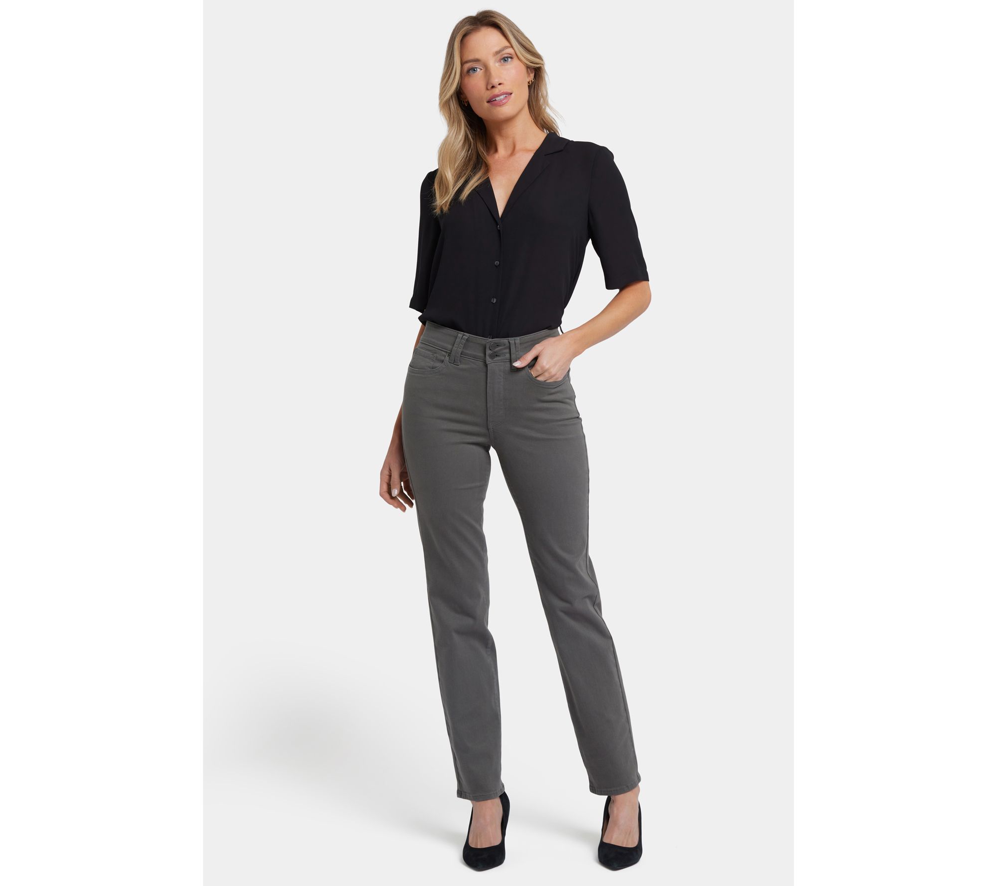 NYDJ High-Rise Marilyn Straight Jeans with WideWaistband