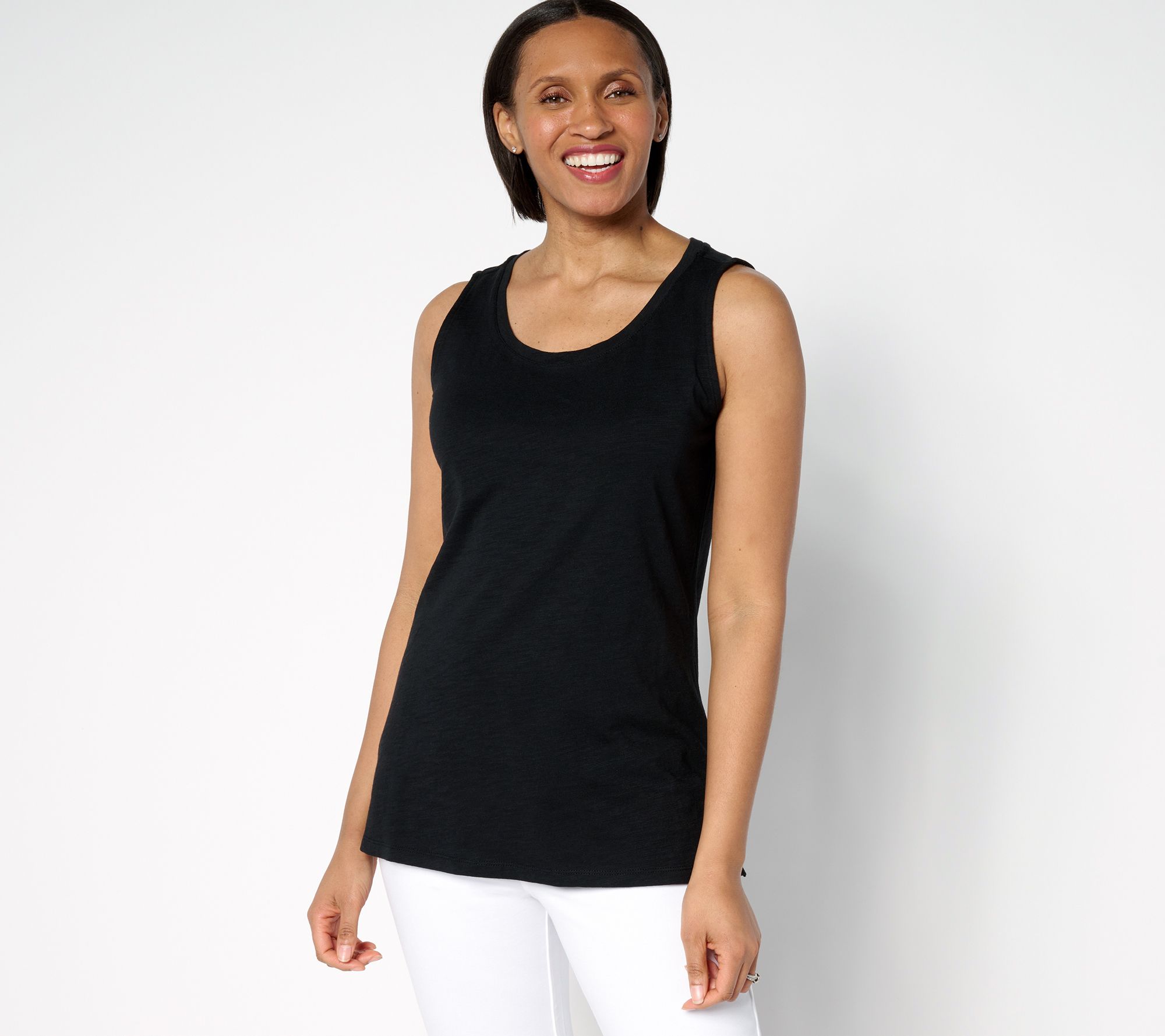 Belle by Kim Gravel Slub Knit Scoop Neck Tank