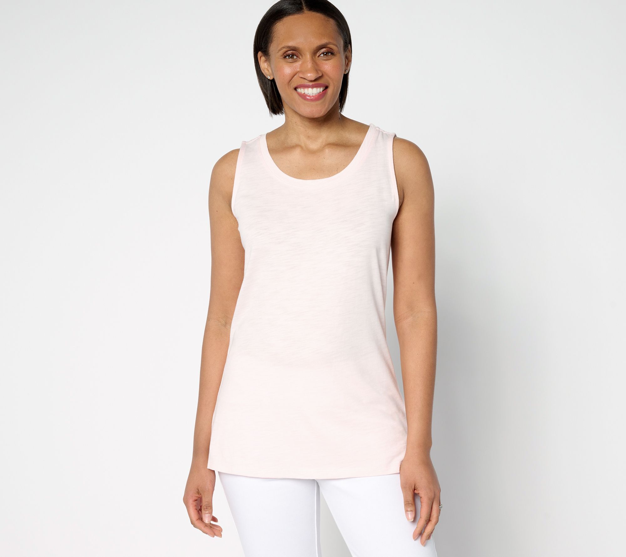 Belle by Kim Gravel Slub Knit Scoop Neck Tank