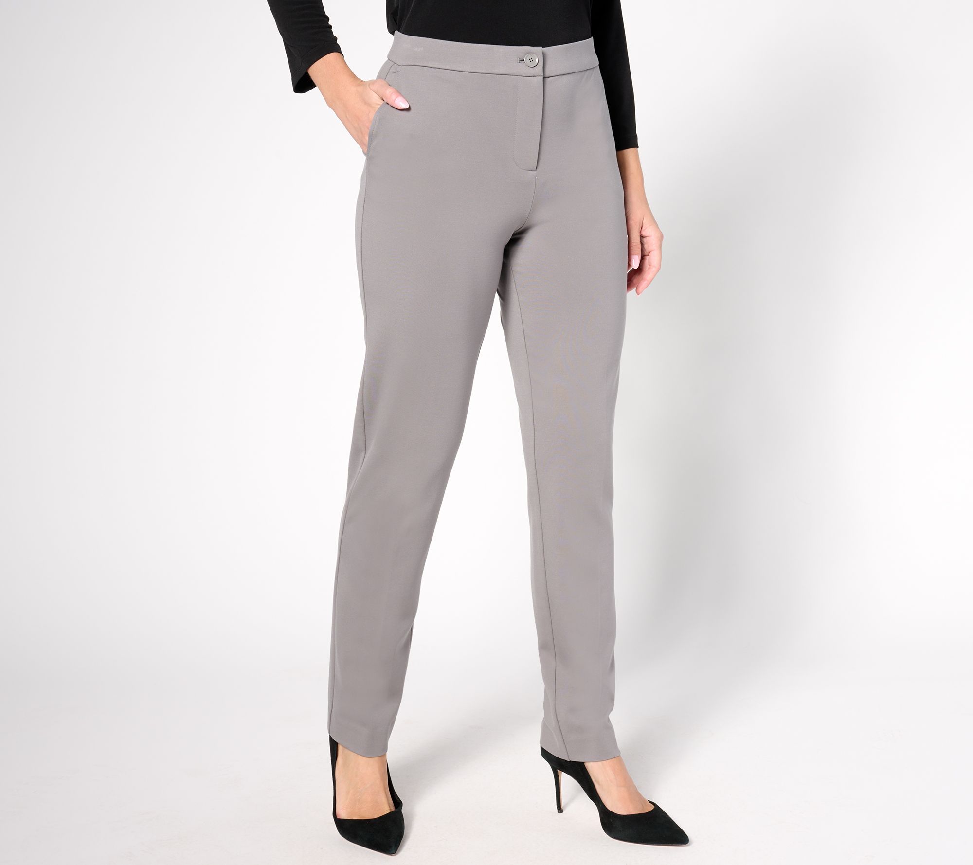 "As Is" Tailored by Susan Graver Reg Straight Leg Trouser