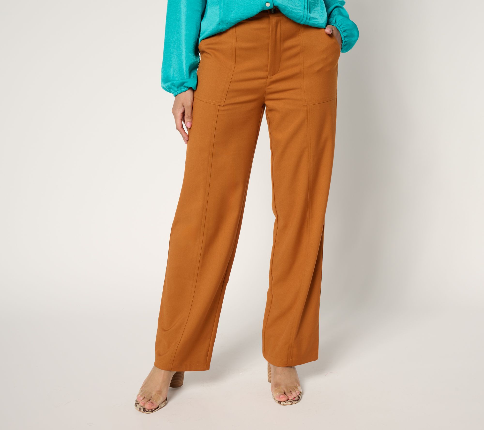 nicole by Nicole Miller Regular Stretch Twill Utility Pant