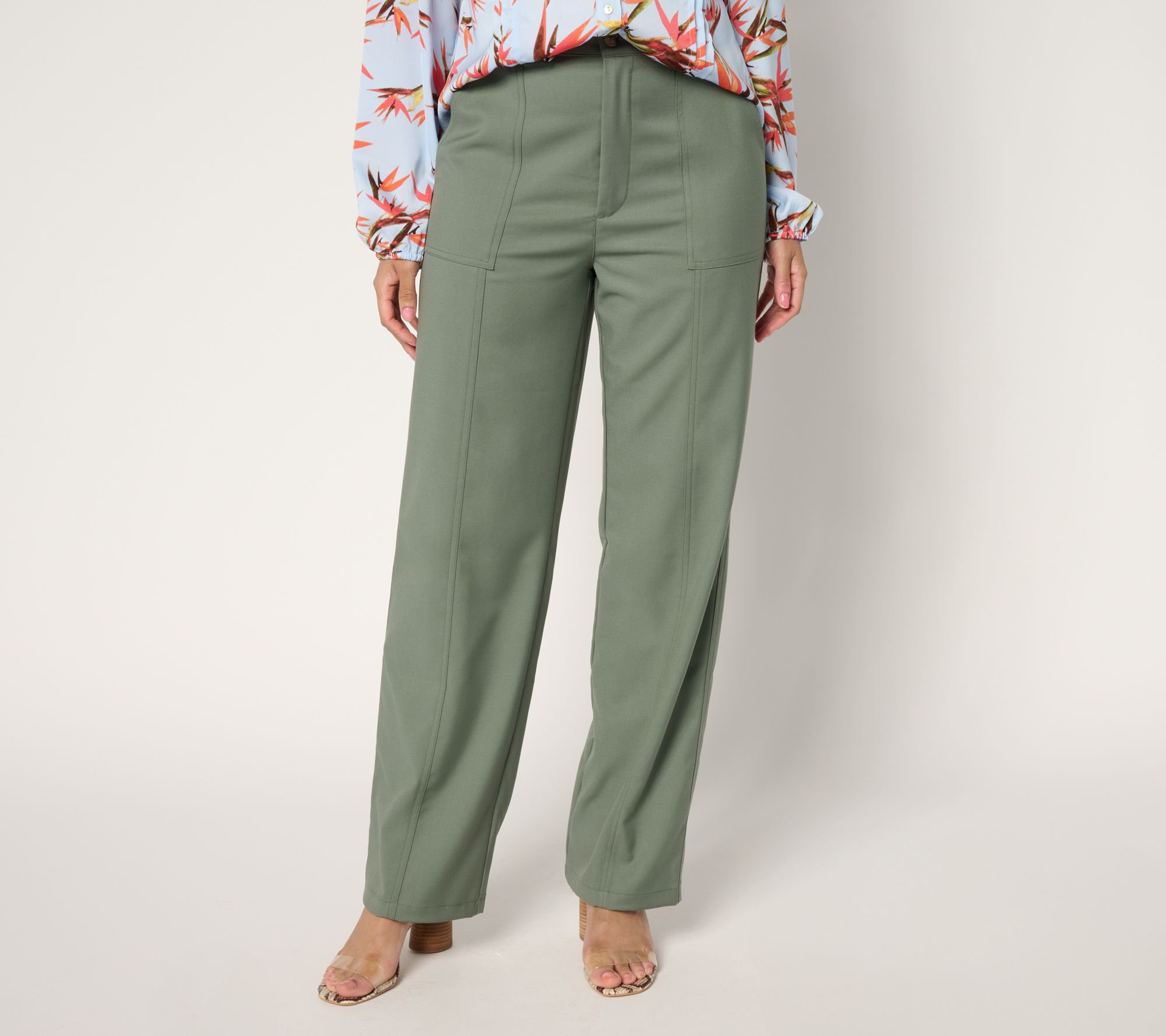 nicole by Nicole Miller Regular Stretch Twill Utility Pant