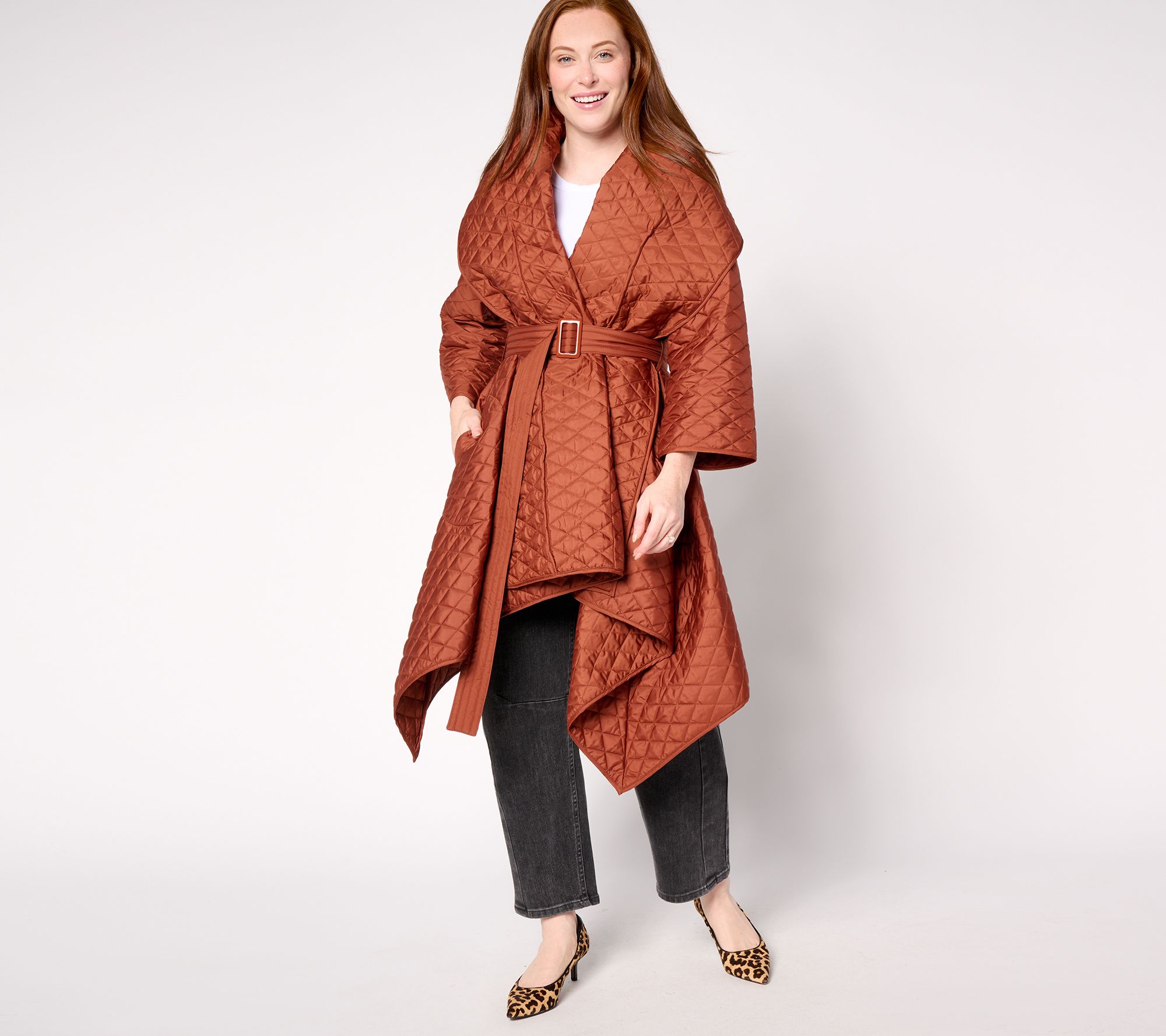 "As Is" Carla Rockmore Collection Pet Asymmetric Quilted Coat