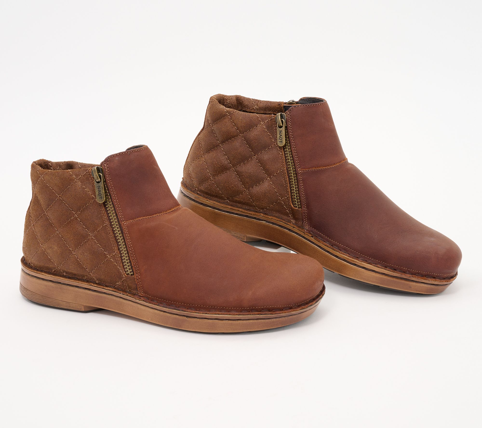 "As Is" Naot Leather Side Zip Ankle Boots -Sintra