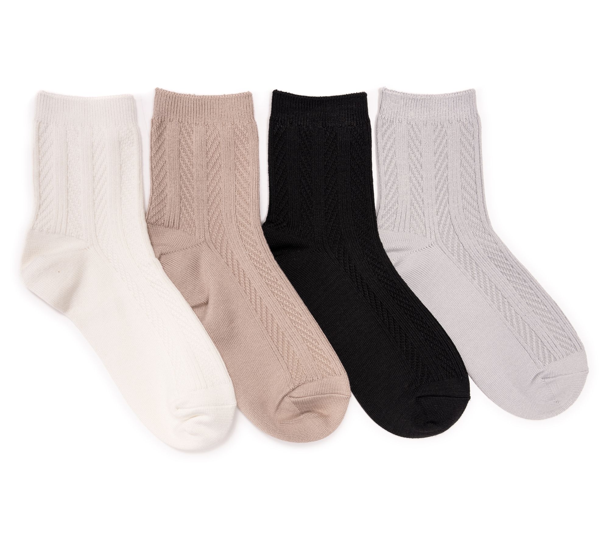 MUK LUKS Set of 4 Fluffy Microfiber Crew Socks