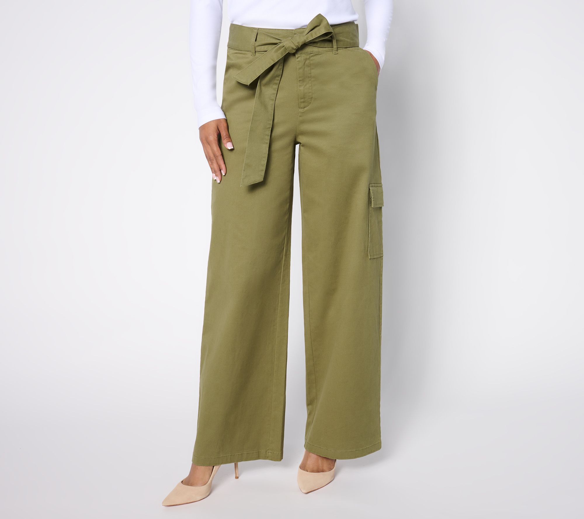 "As Is" Me by Jennie Garth Petite Rowen Wide Leg Pants with Self Belt