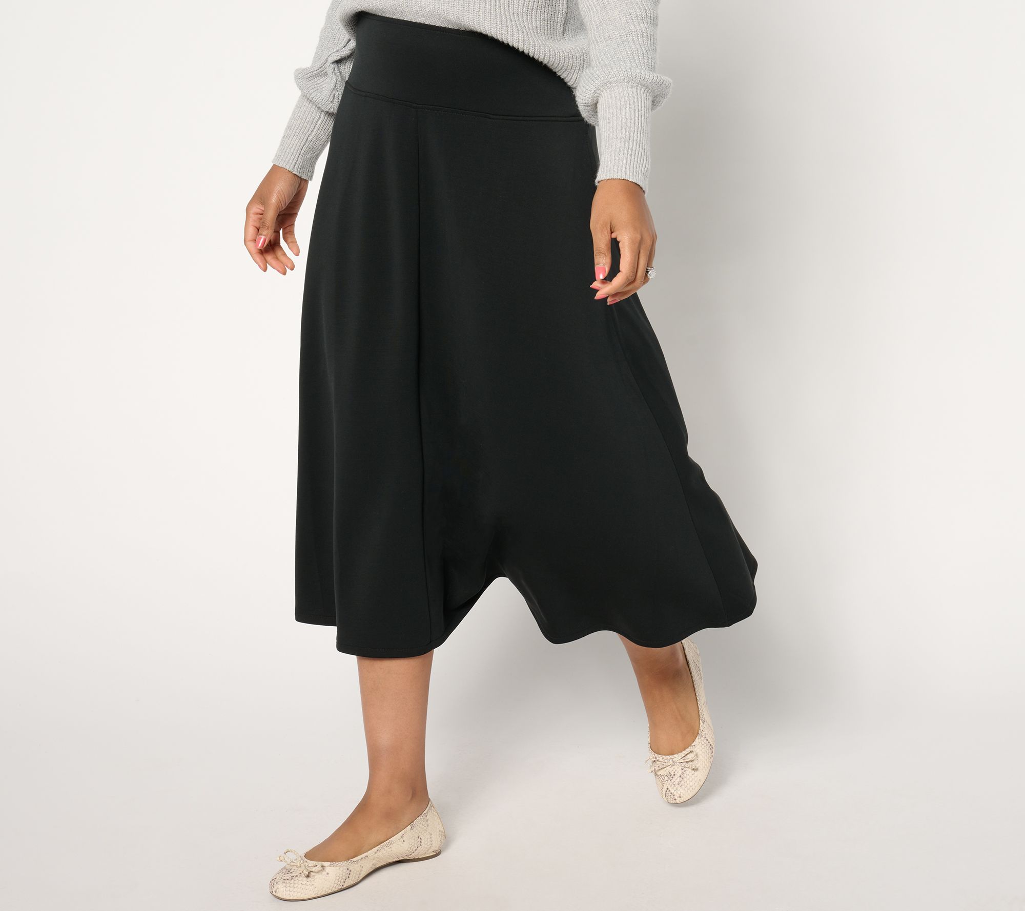 "As Is" Peace Love World Reg Pull On Scuba Knit Circle Skirt