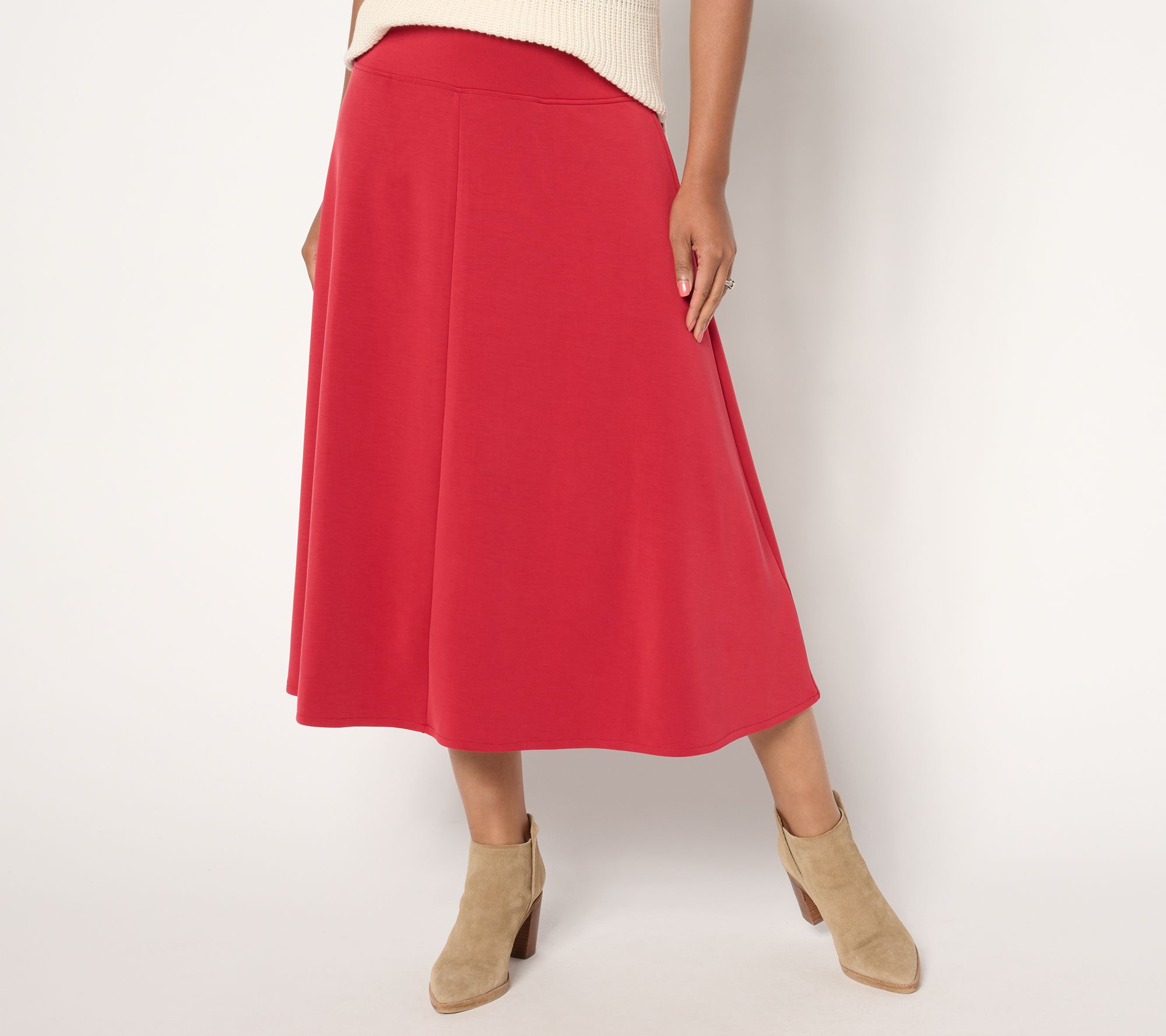 "As Is" Peace Love World Reg Pull On Scuba Knit Circle Skirt