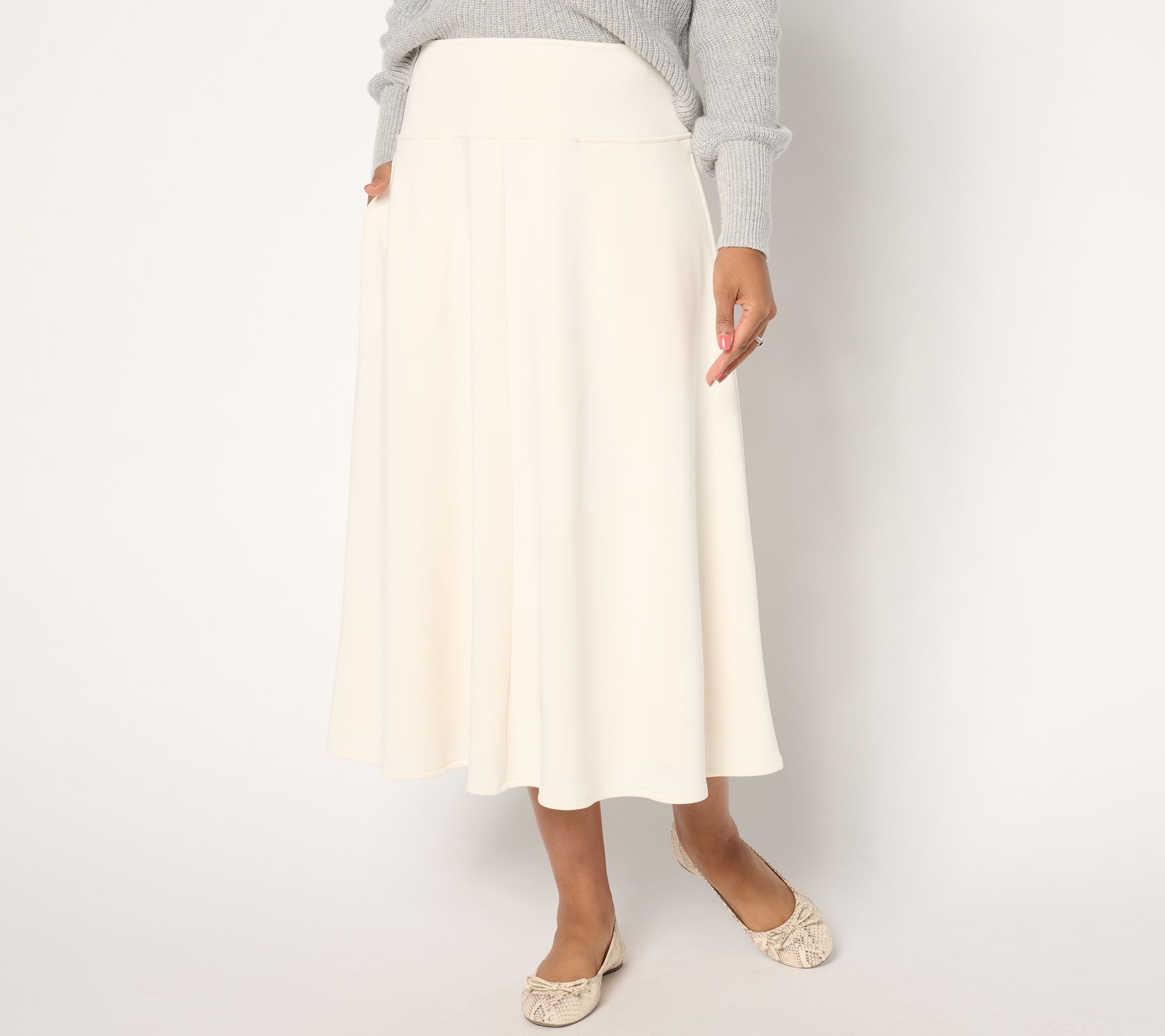 "As Is" Peace Love World Reg Pull On Scuba Knit Circle Skirt