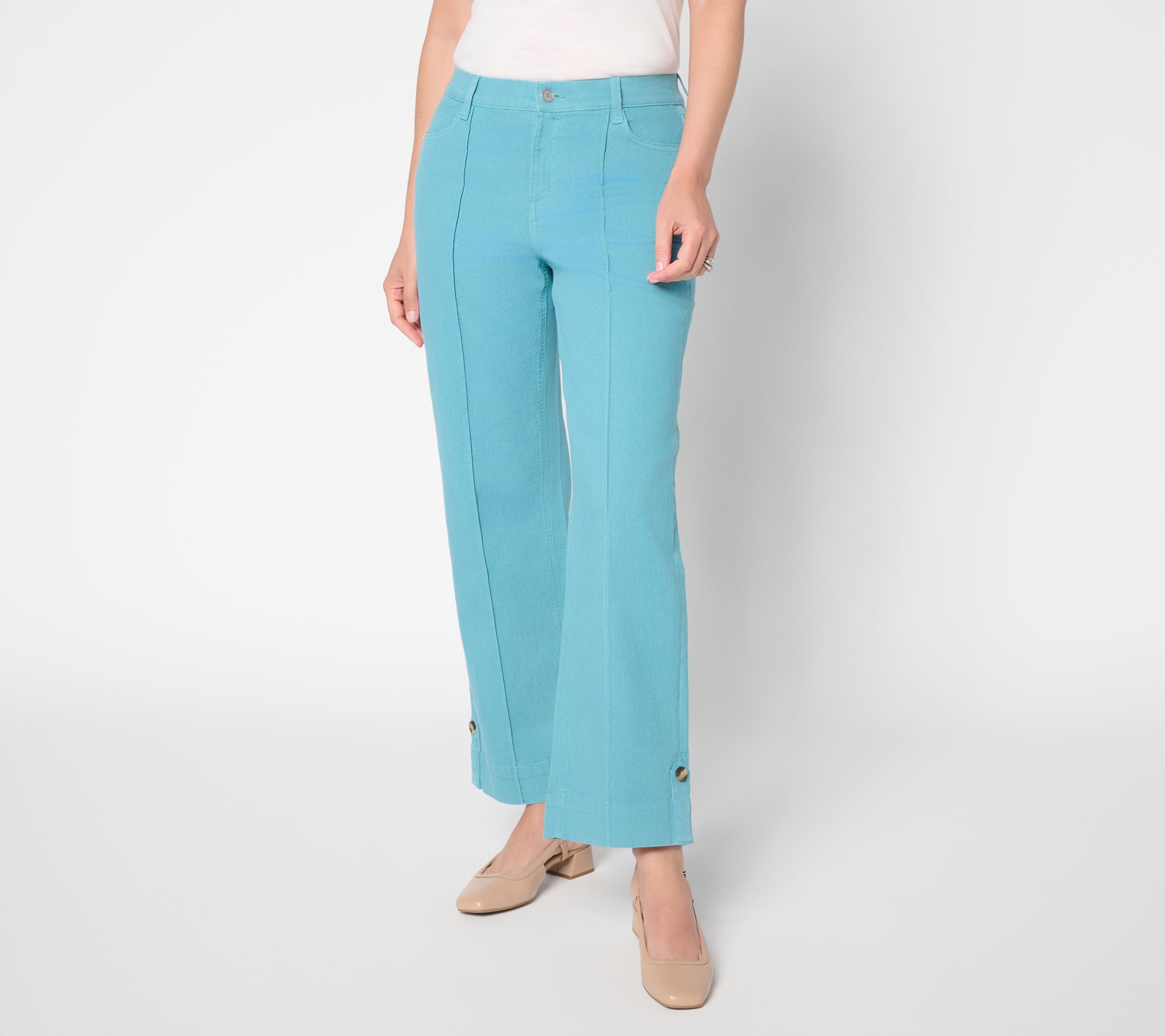 Denim & Co. Petite Color Classic Stretch Full Length Trouser Jean