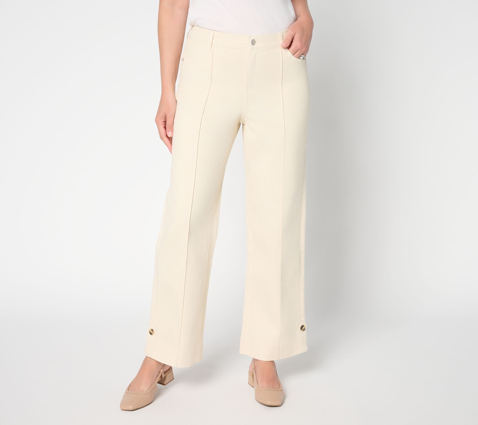 Denim & Co. Petite Color Classic Stretch Full Length Trouser Jean