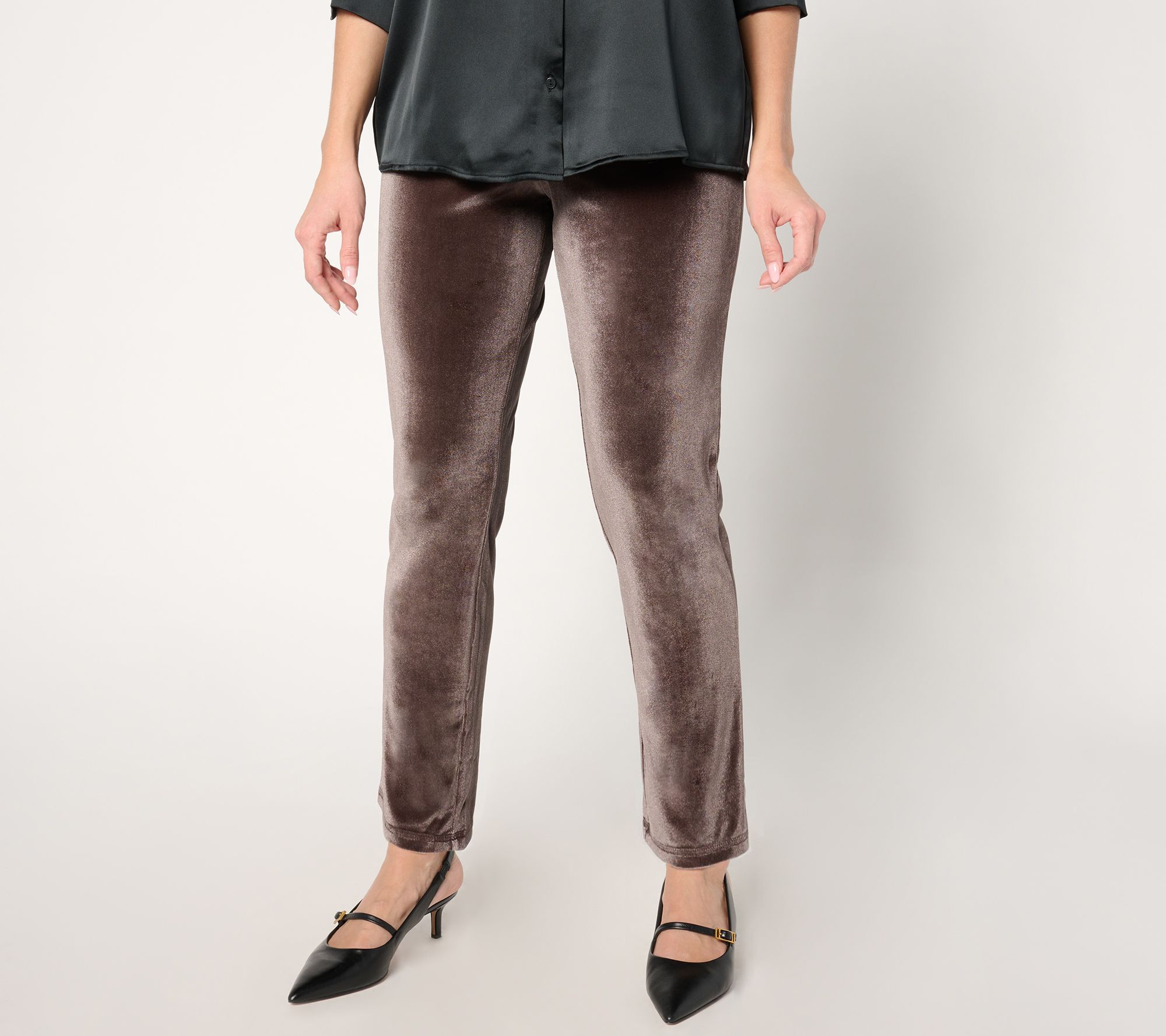"As Is" BEAUTIFUL by Lawrence Zarian Petite Velvet Pull On Pant