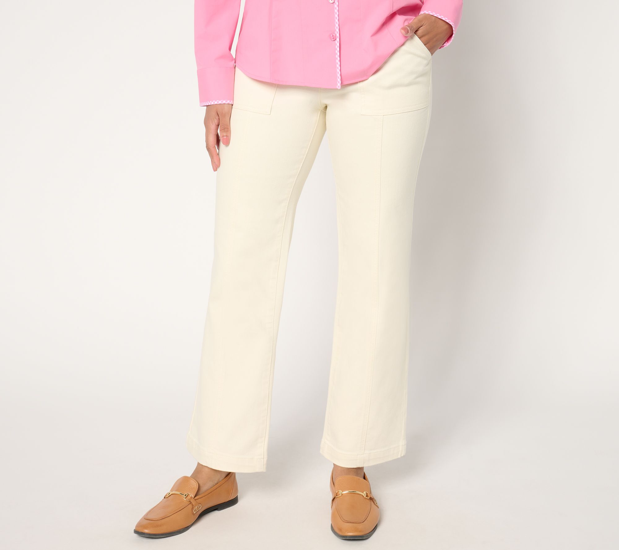 "As Is" Isaac Mizrahi Live! Petite Colored Denim Straight Leg Jean