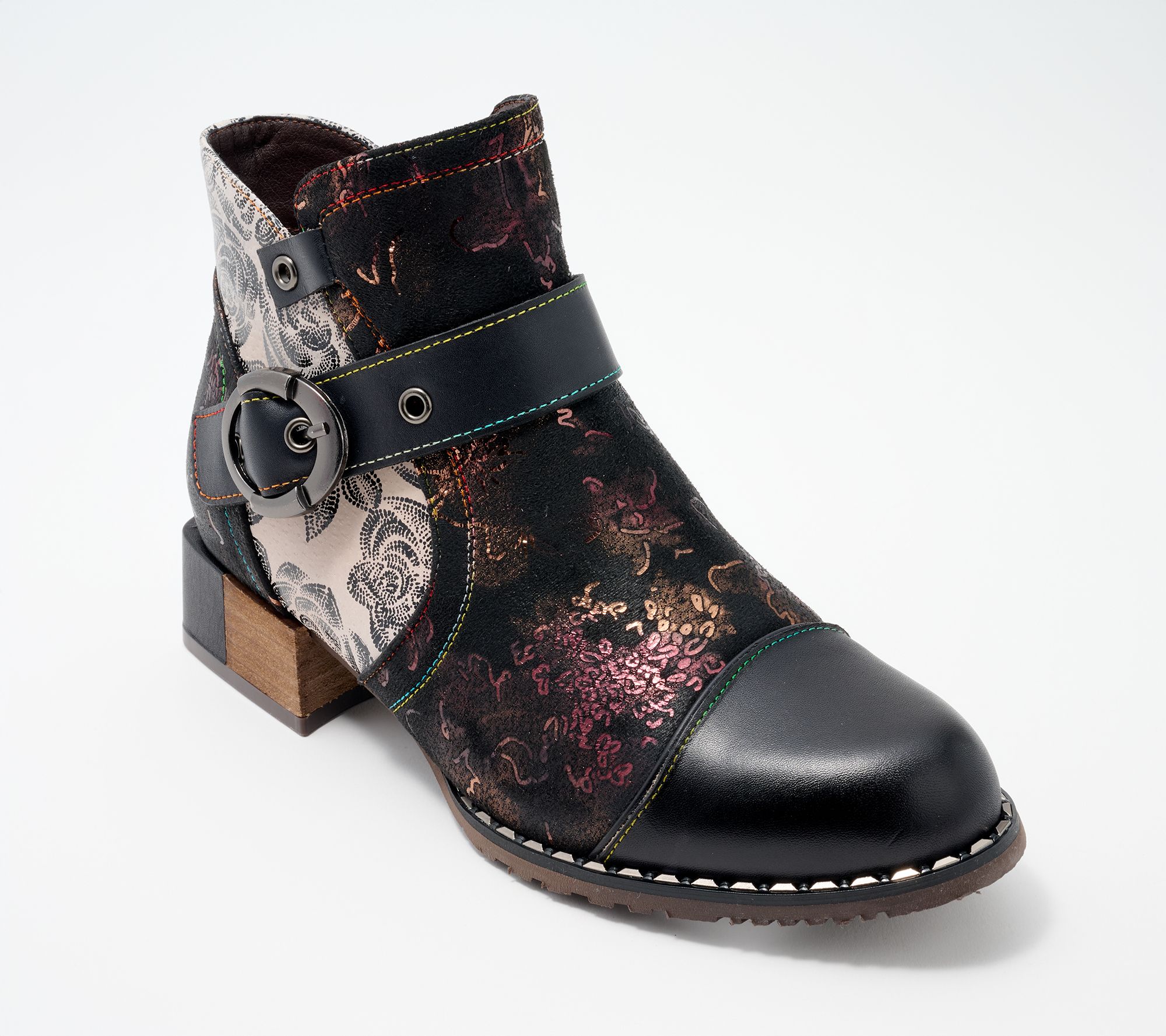 L'Artiste by Spring Step Buckled Ankle Boots - Sipperb