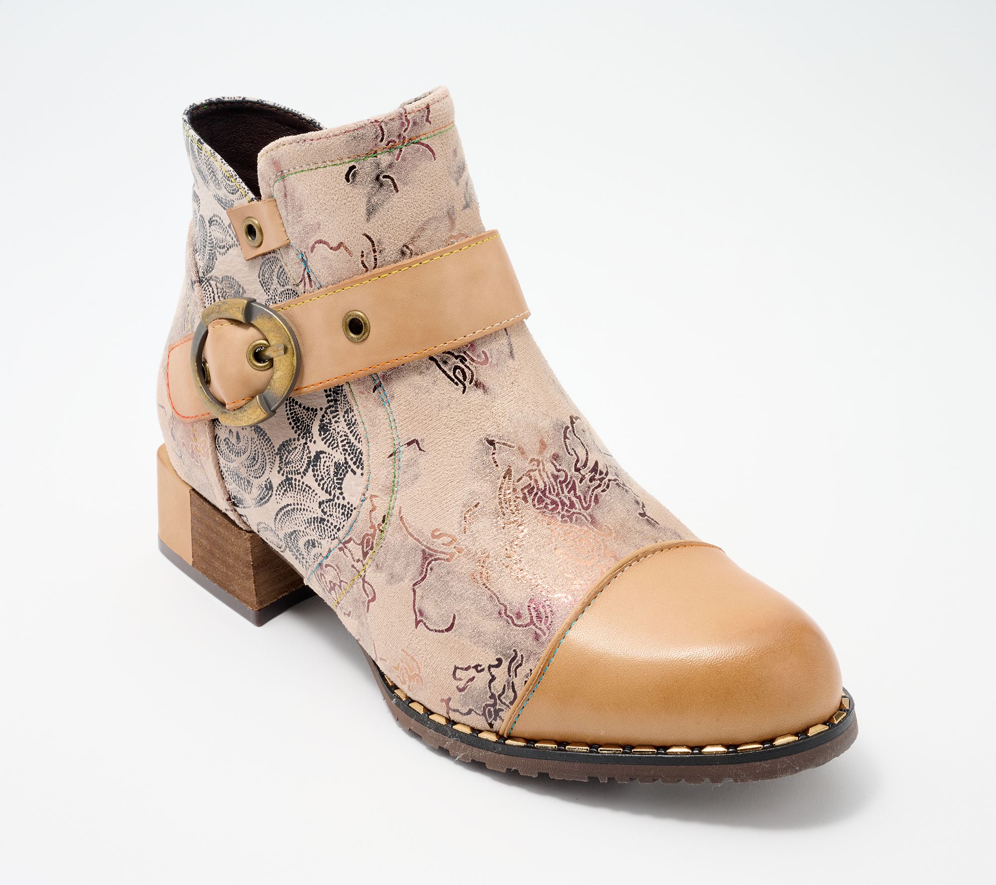 L'Artiste by Spring Step Buckled Ankle Boots - Sipperb