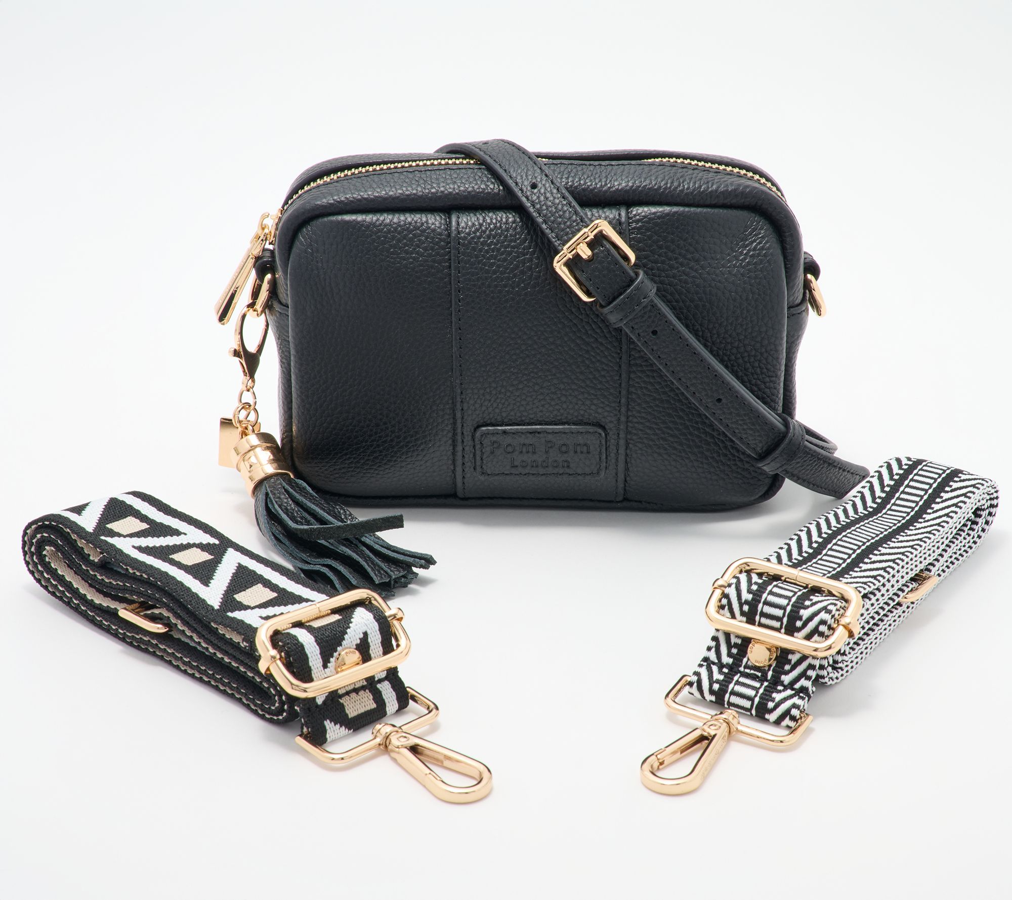 Pom Pom London The City Mini Leather Crossbody Bag with Straps