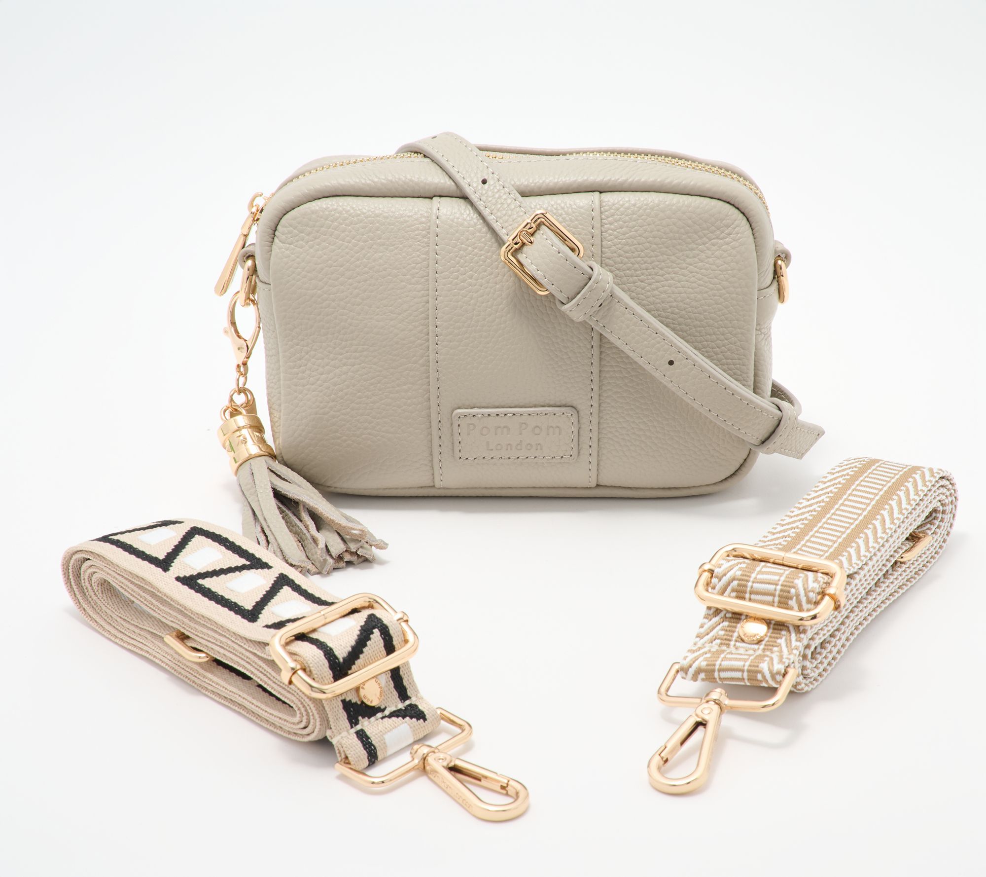 Pom Pom London The City Mini Leather Crossbody Bag with Straps