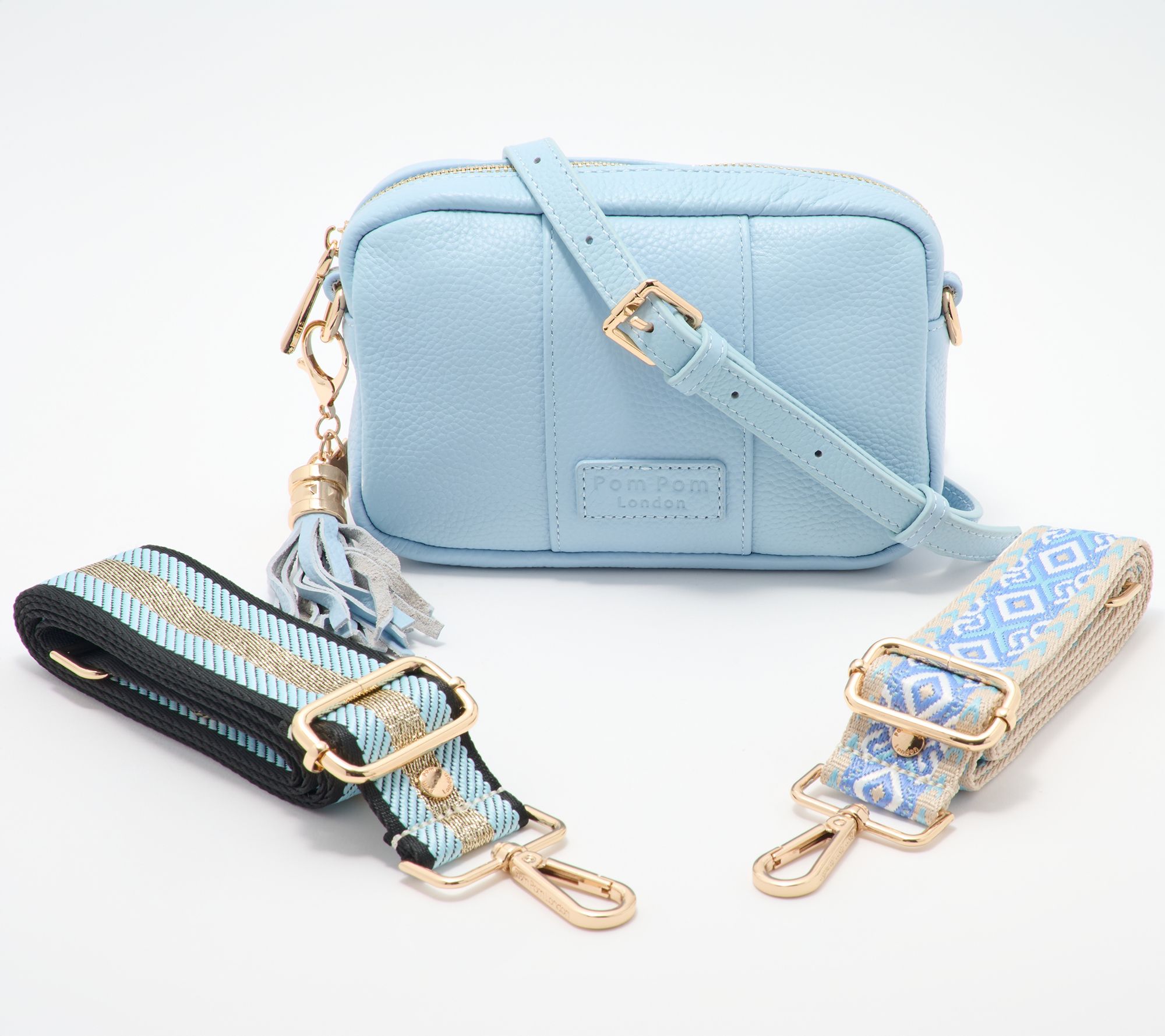 Pom Pom London The City Mini Leather Crossbody Bag with Straps