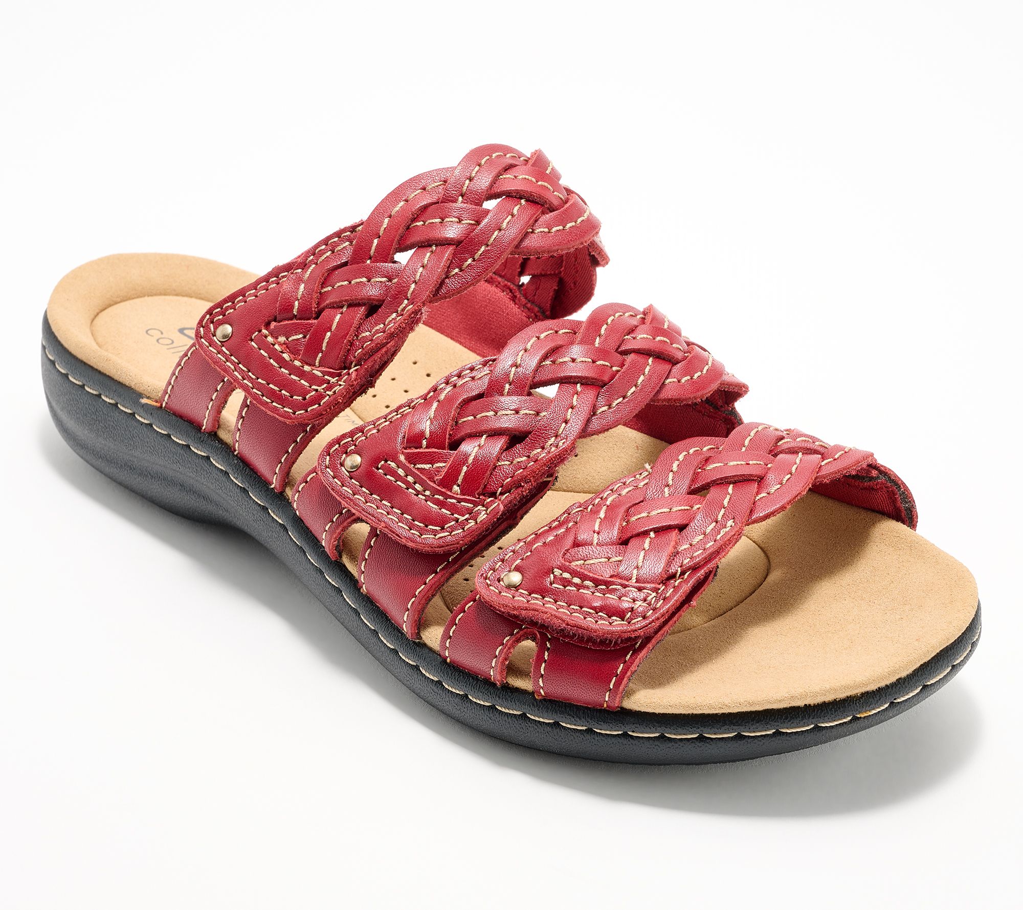 "As Is" Clarks Collection Leather Slide Sandals- Laurieann Rio
