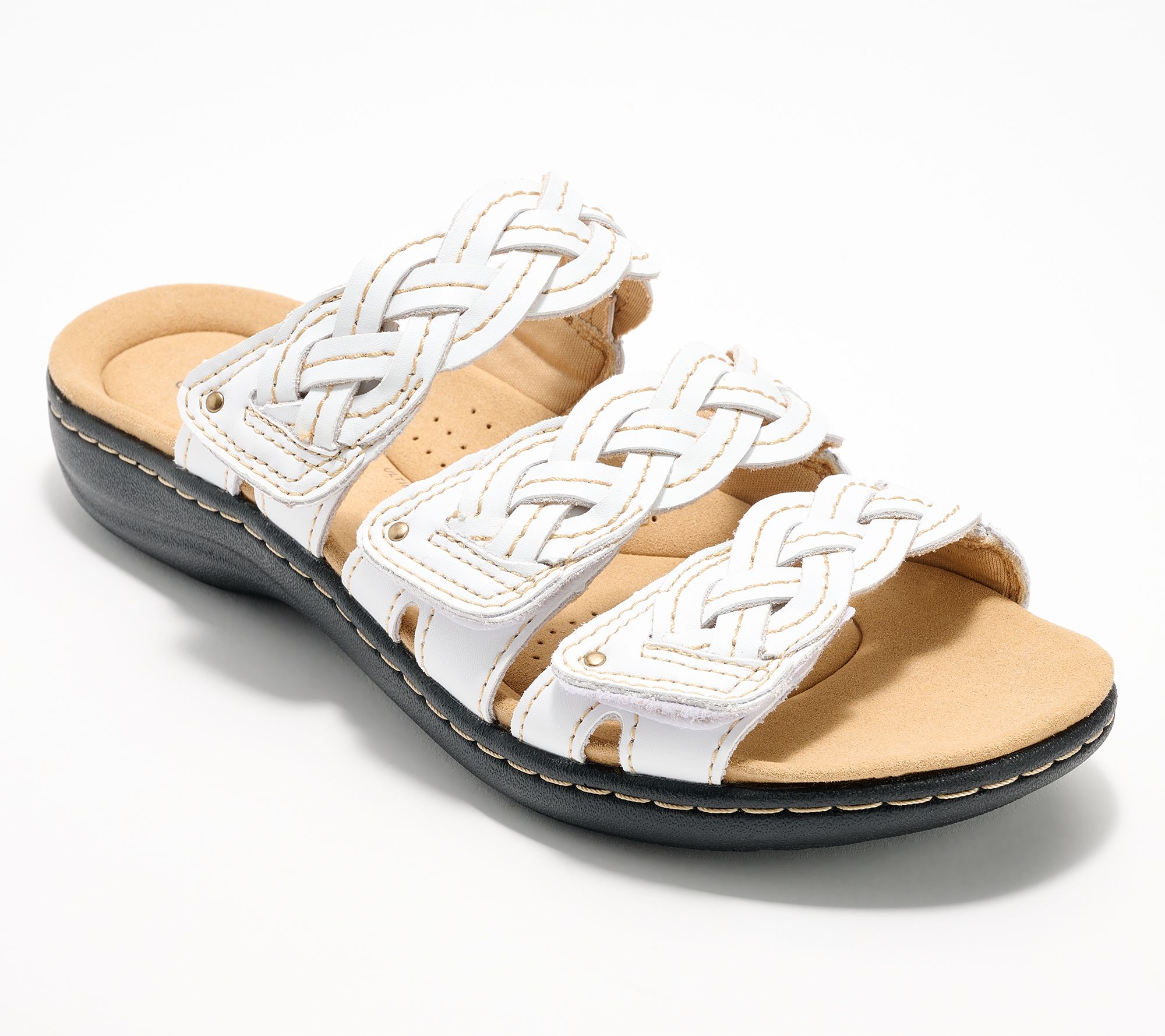 "As Is" Clarks Collection Leather Slide Sandals- Laurieann Rio