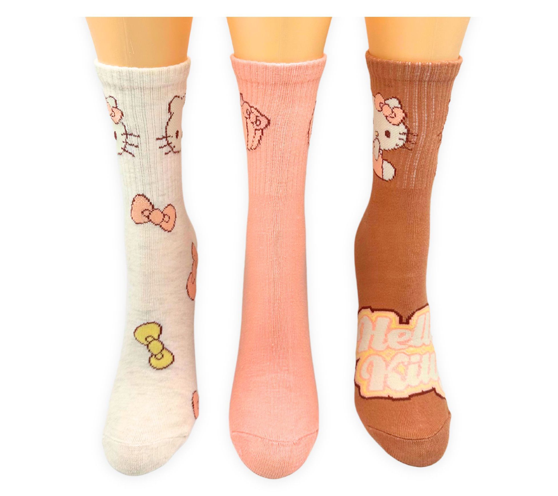 Ladies' Set of 3 Fall Fun Ribbed Character CrewSocks