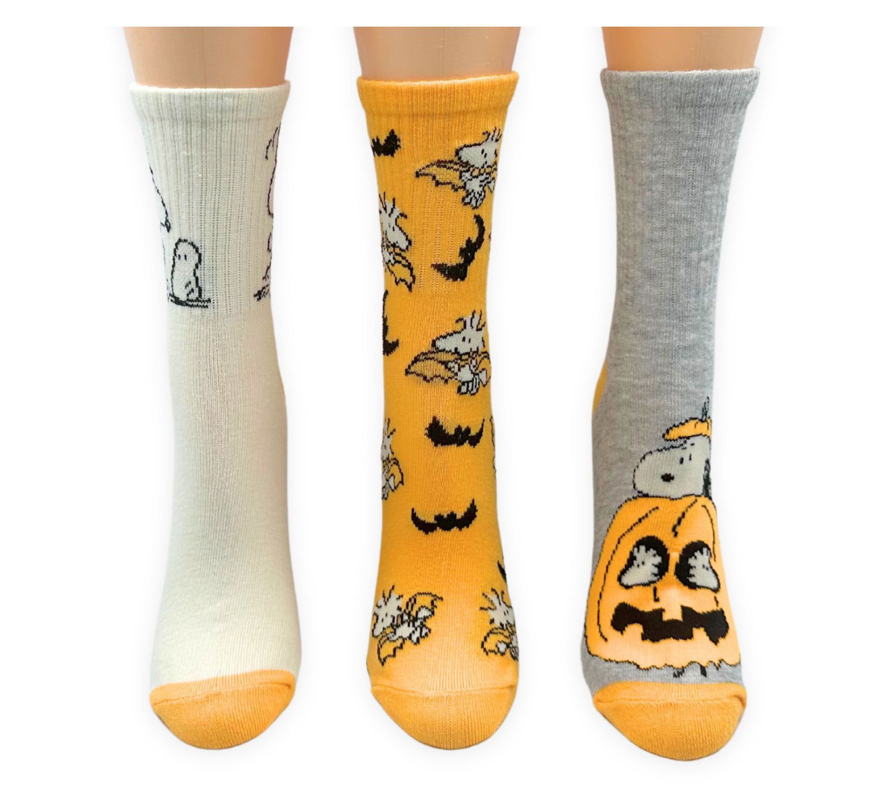 Ladies' Set of 3 Fall Fun Ribbed Character CrewSocks