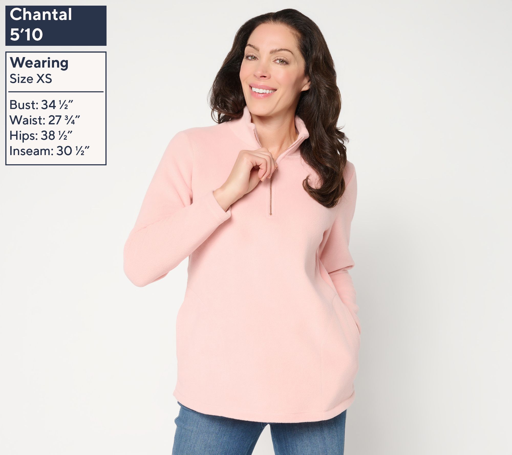 Belle by Kim Gravel Elevate the Everyday Fleece Half Zip - QVC.com