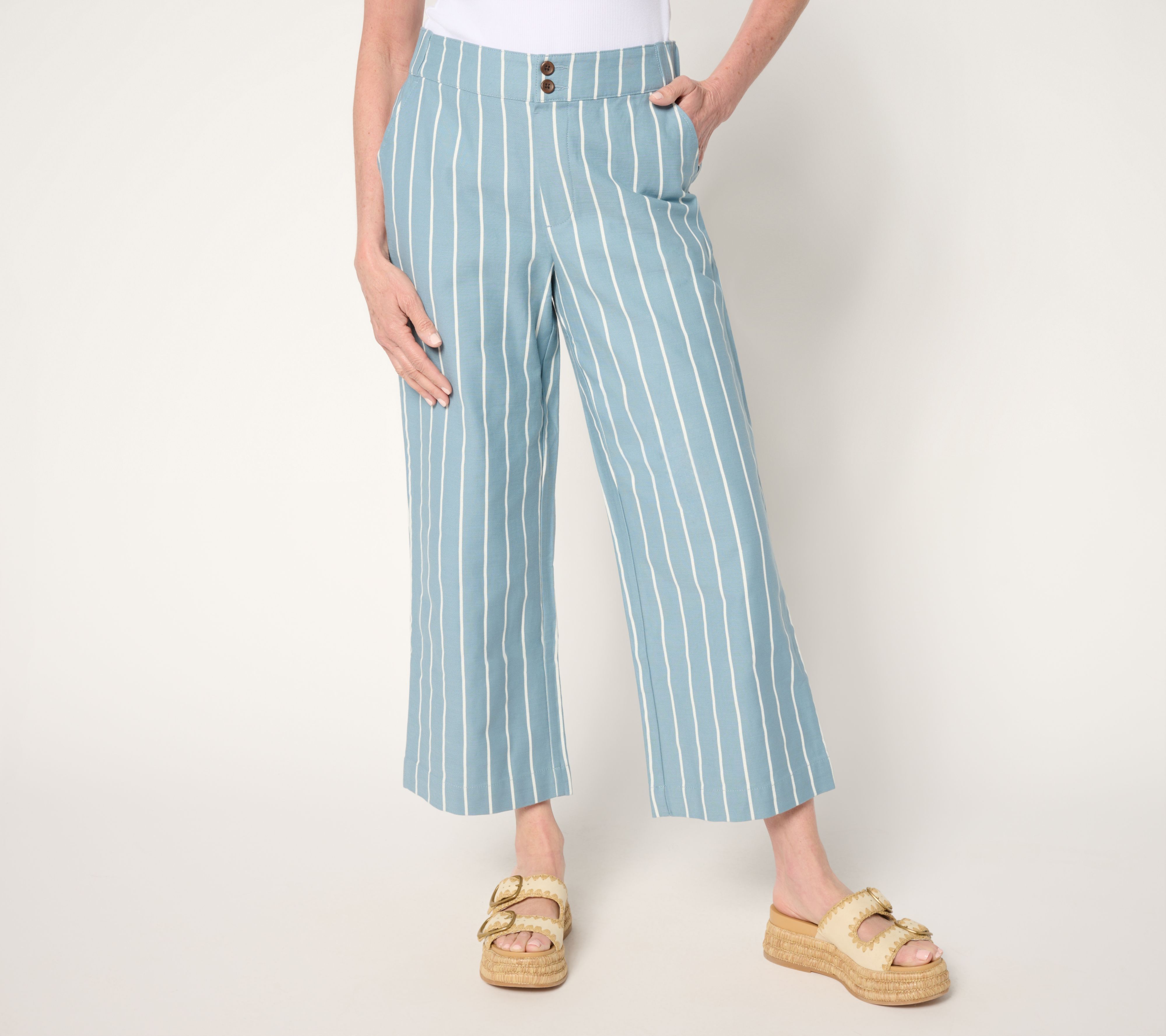 "As Is" Me by Jennie Garth Petite 100% Cotton Twill Crop Pants