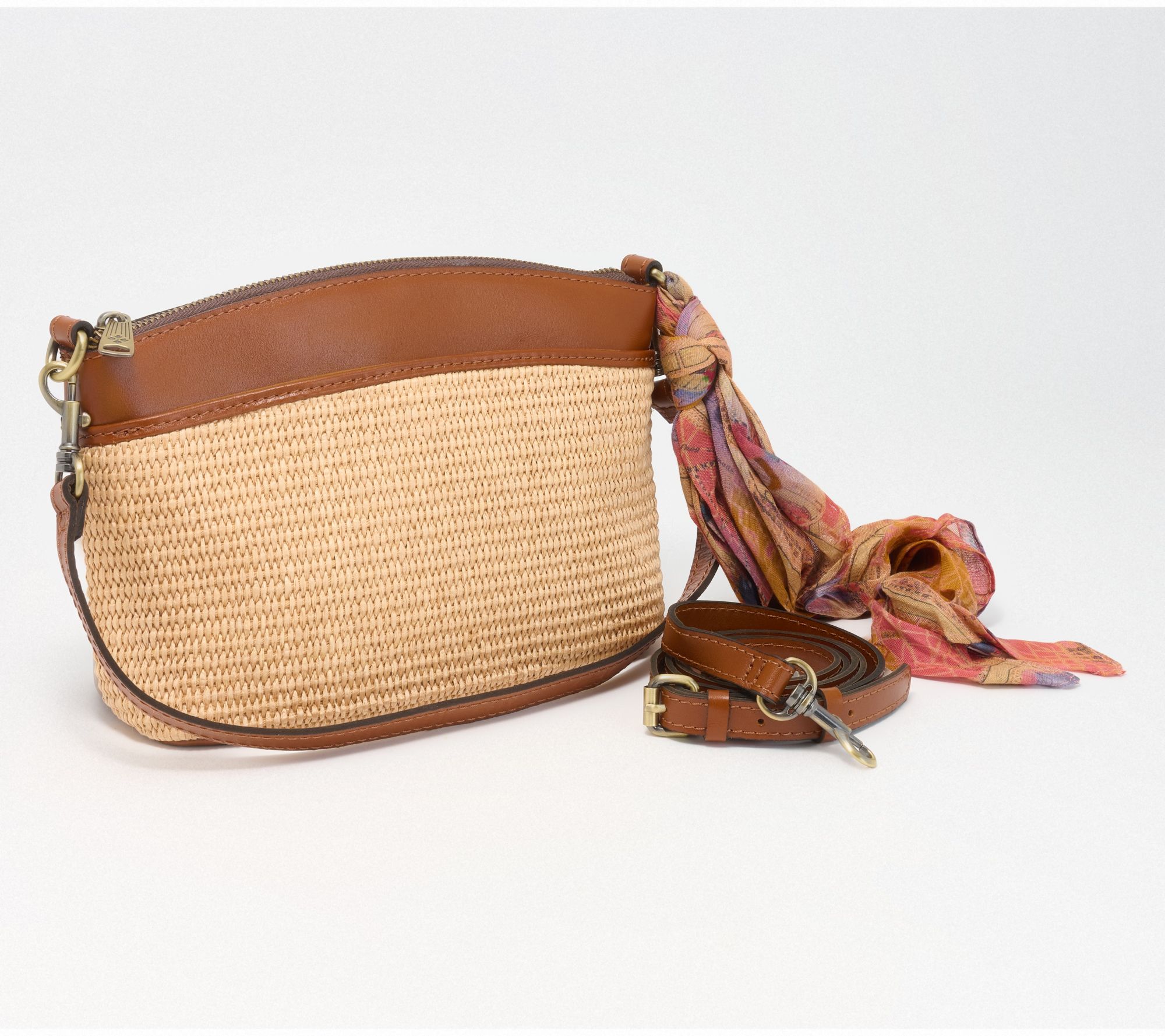  Patricia Nash Arlee Raffia Crossbody with Scarf
