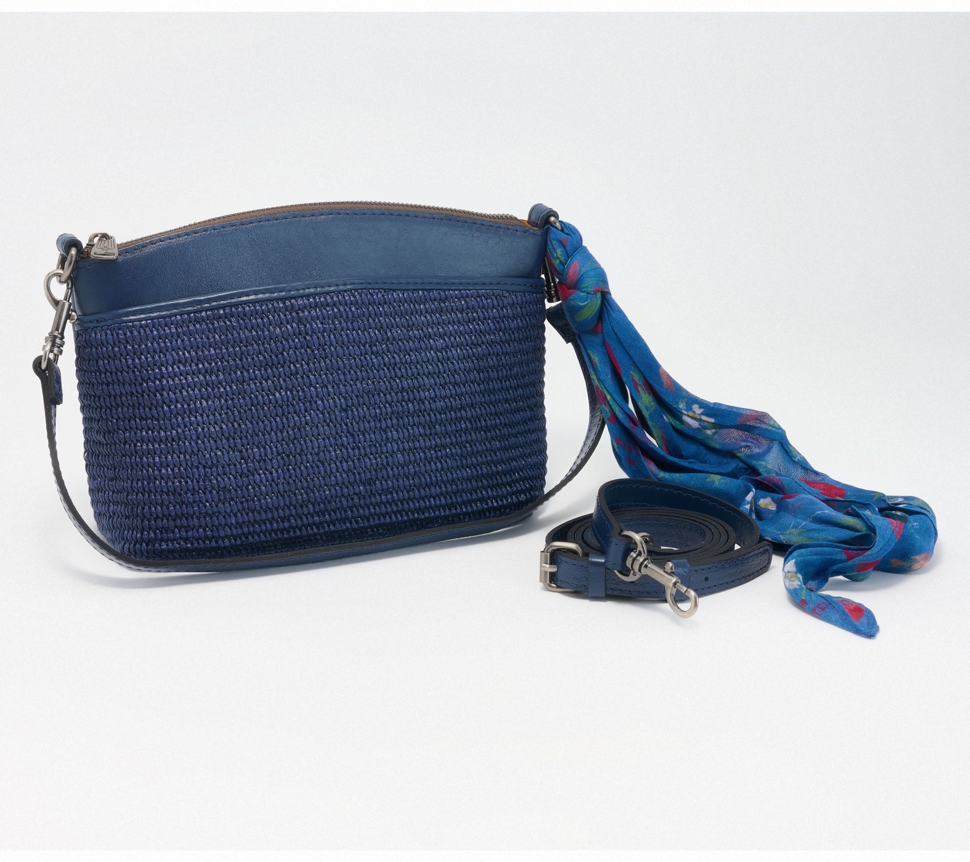 Patricia Nash Arlee Raffia Crossbody with Scarf