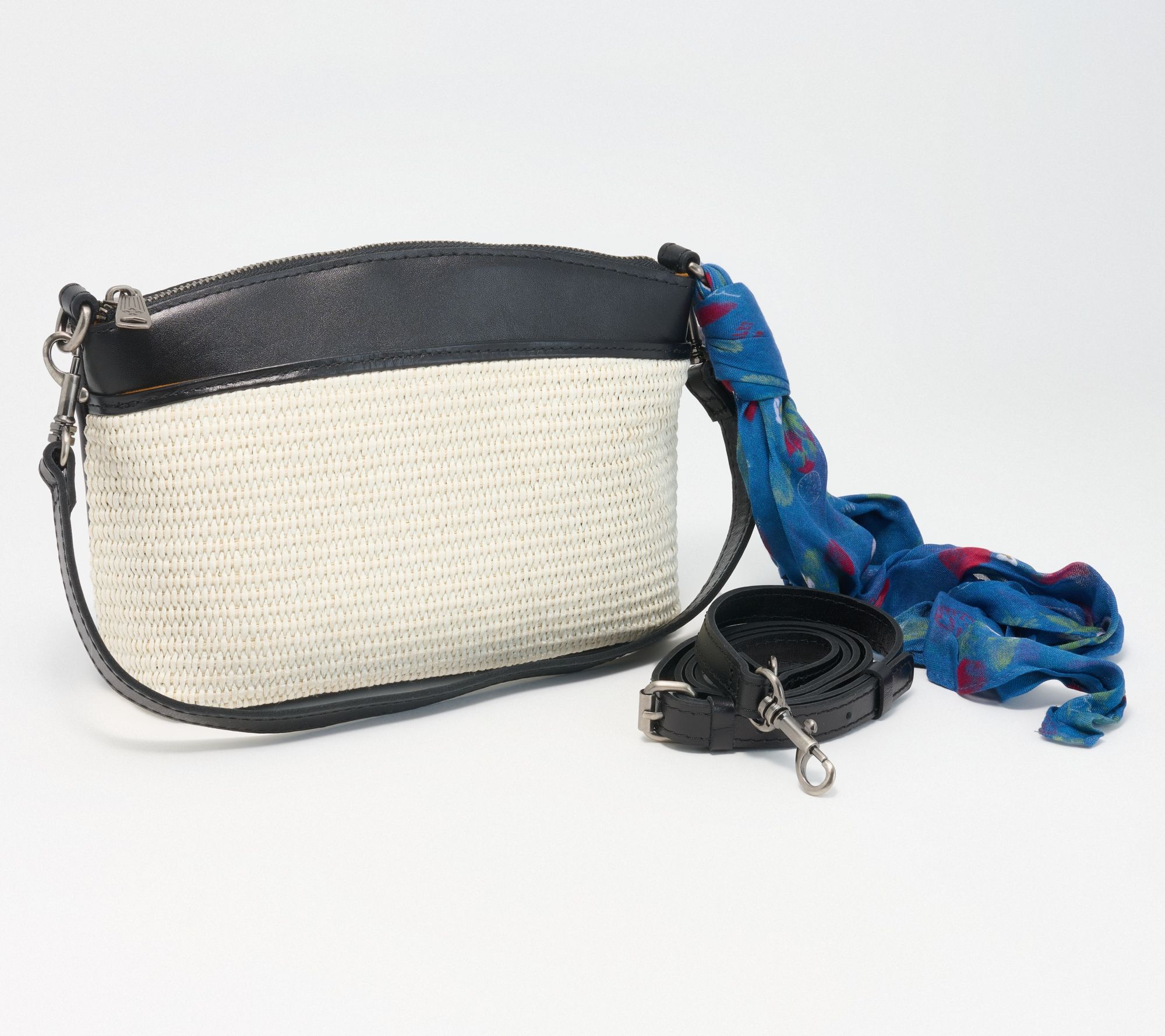 Patricia Nash Arlee Raffia Crossbody with Scarf