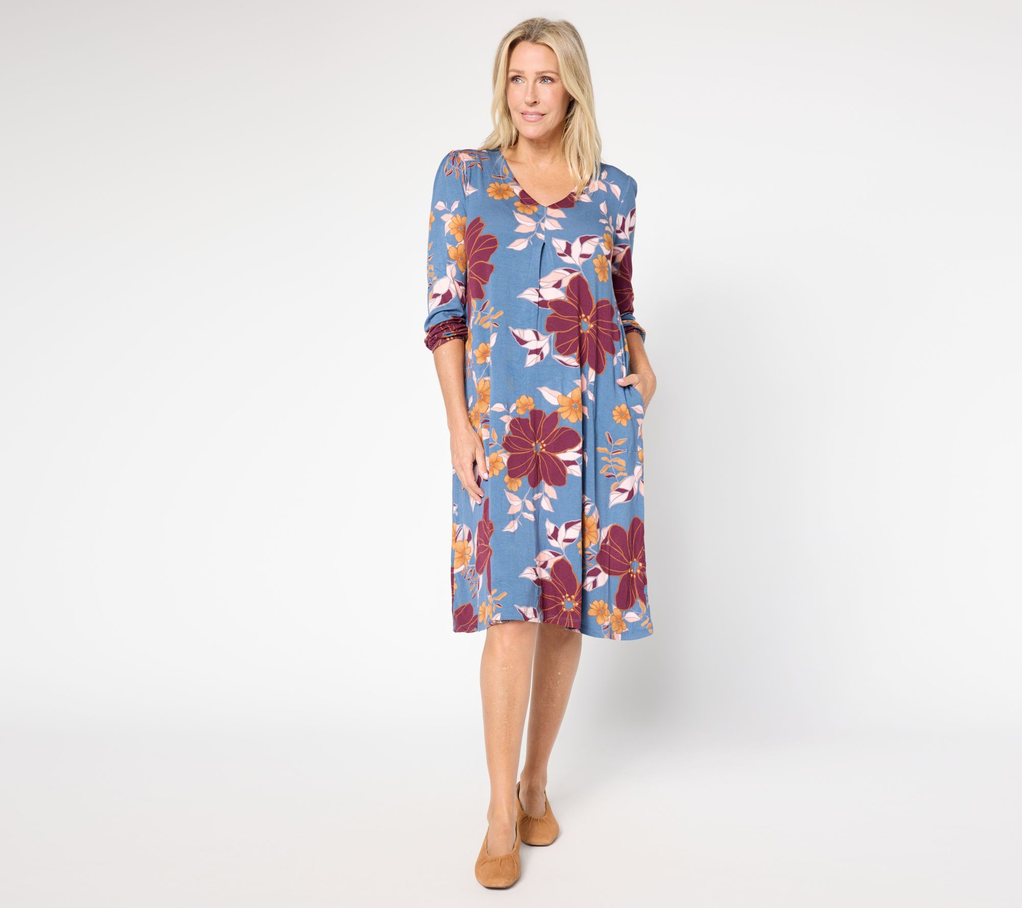 "As Is" Cuddl Duds Soft Stretch Lounge Dress