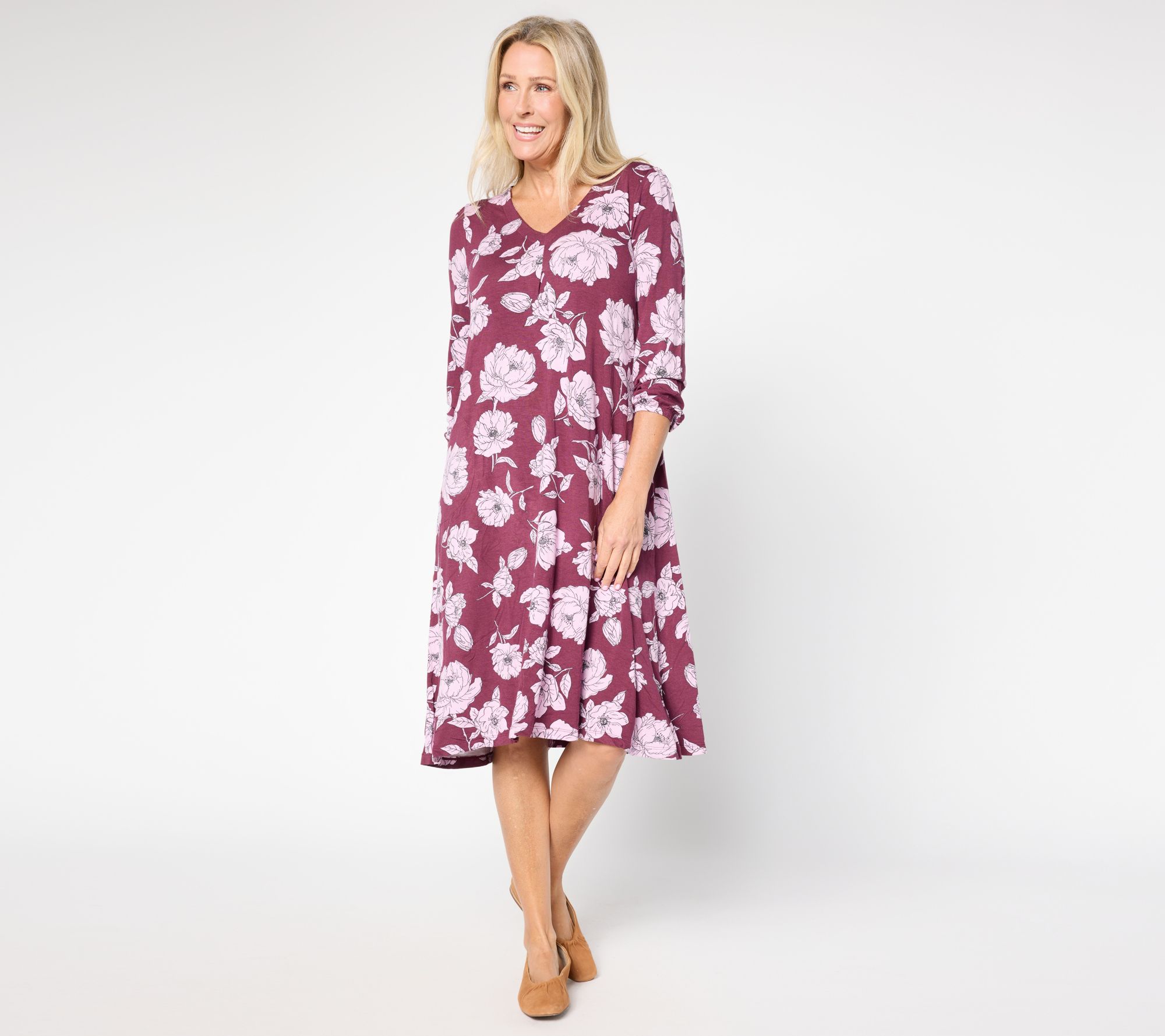 "As Is" Cuddl Duds Soft Stretch Lounge Dress