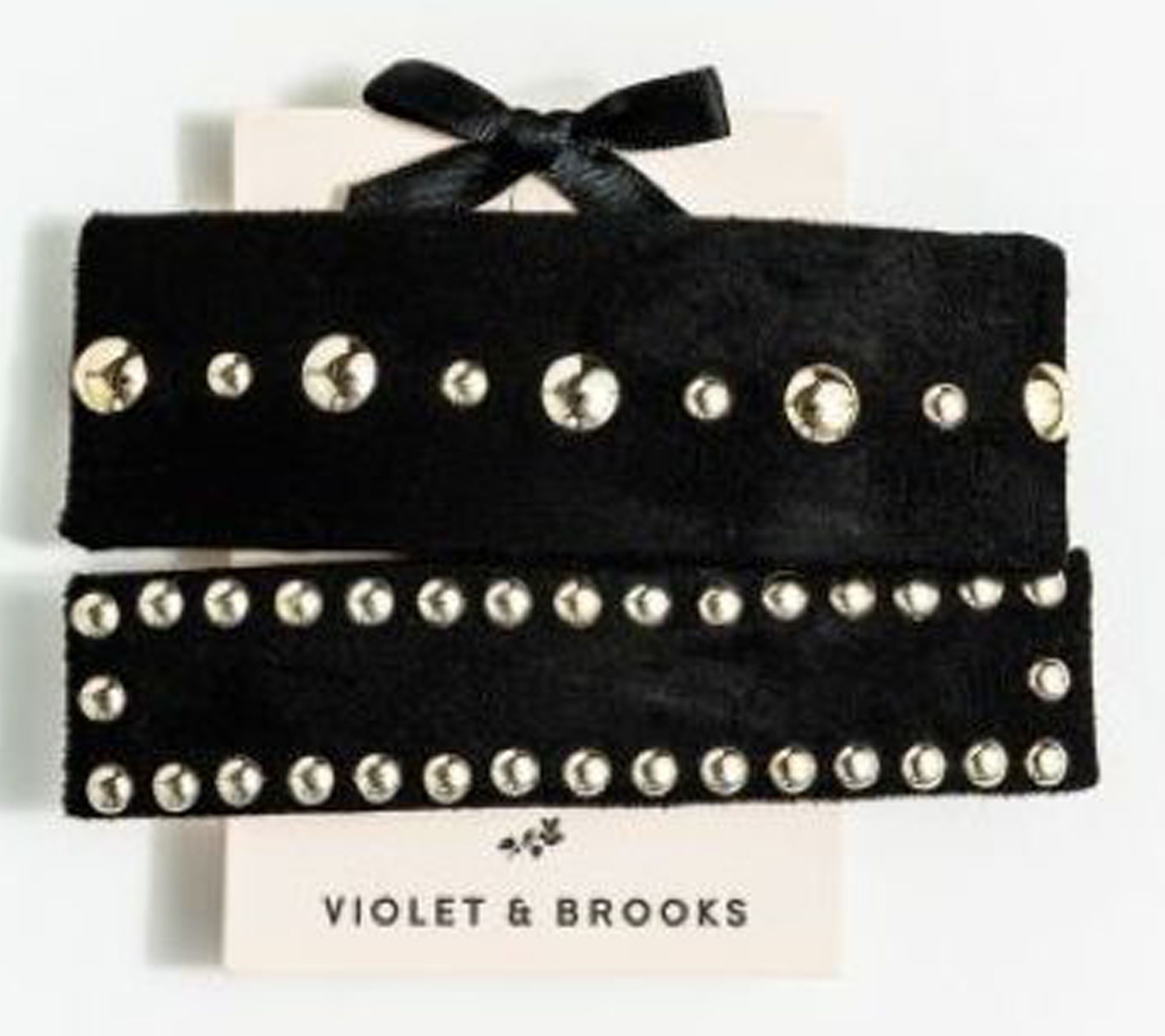 Violet and Brooks Laurel Suede Barrette Pair
