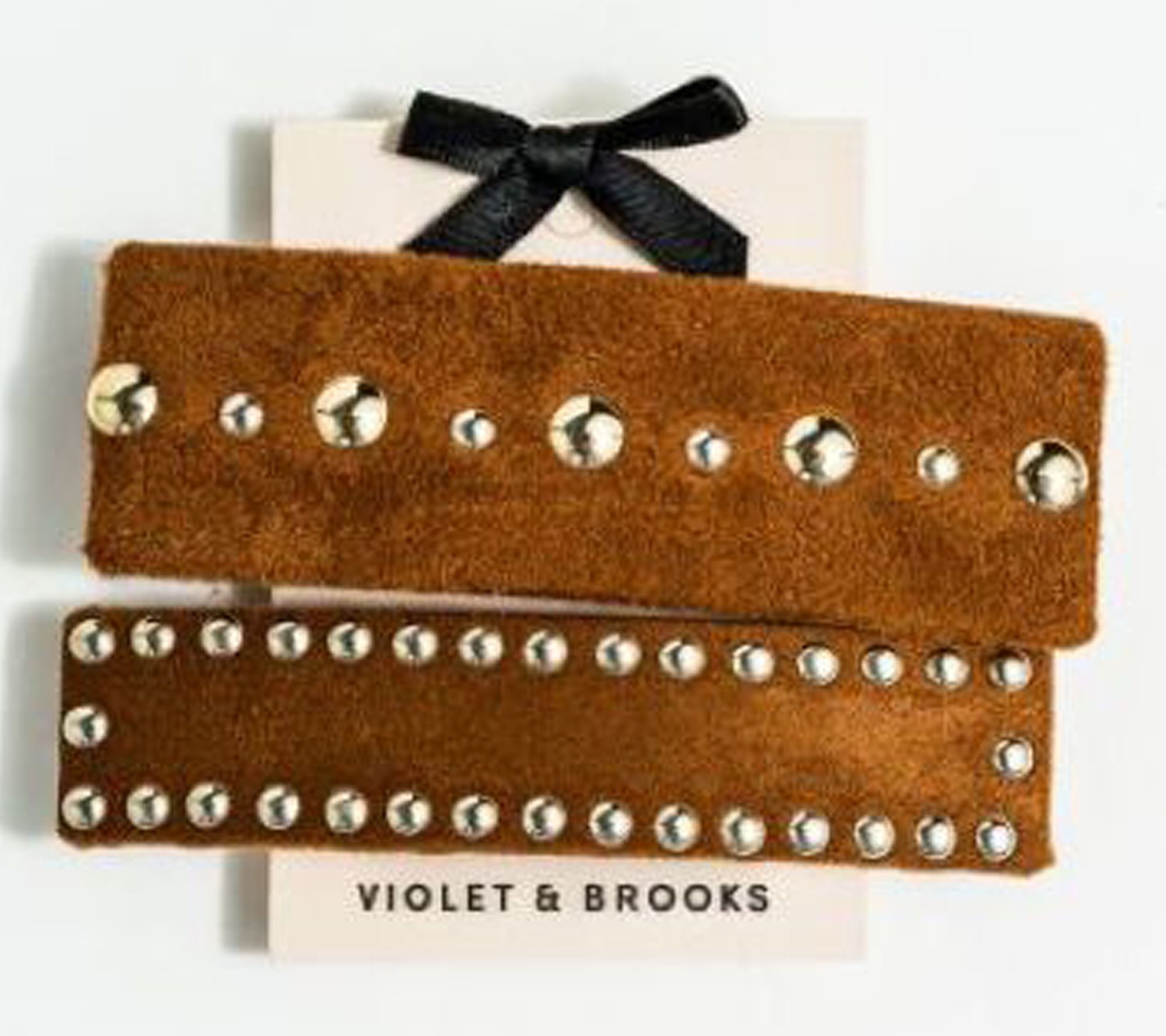 Violet and Brooks Laurel Suede Barrette Pair