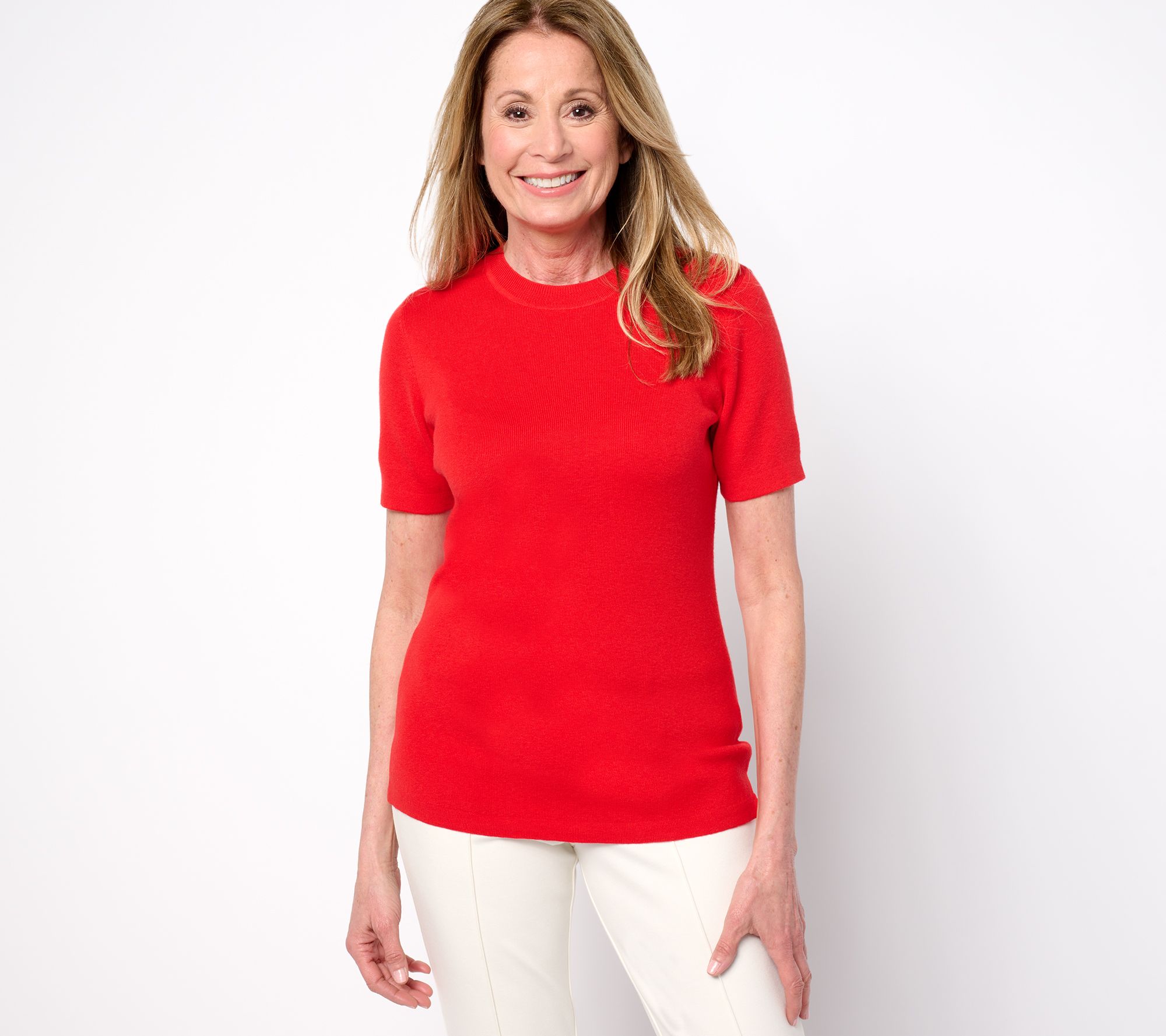 "As Is" Joan Rivers Wardrobe Builders Silk Blend Sweater Tee