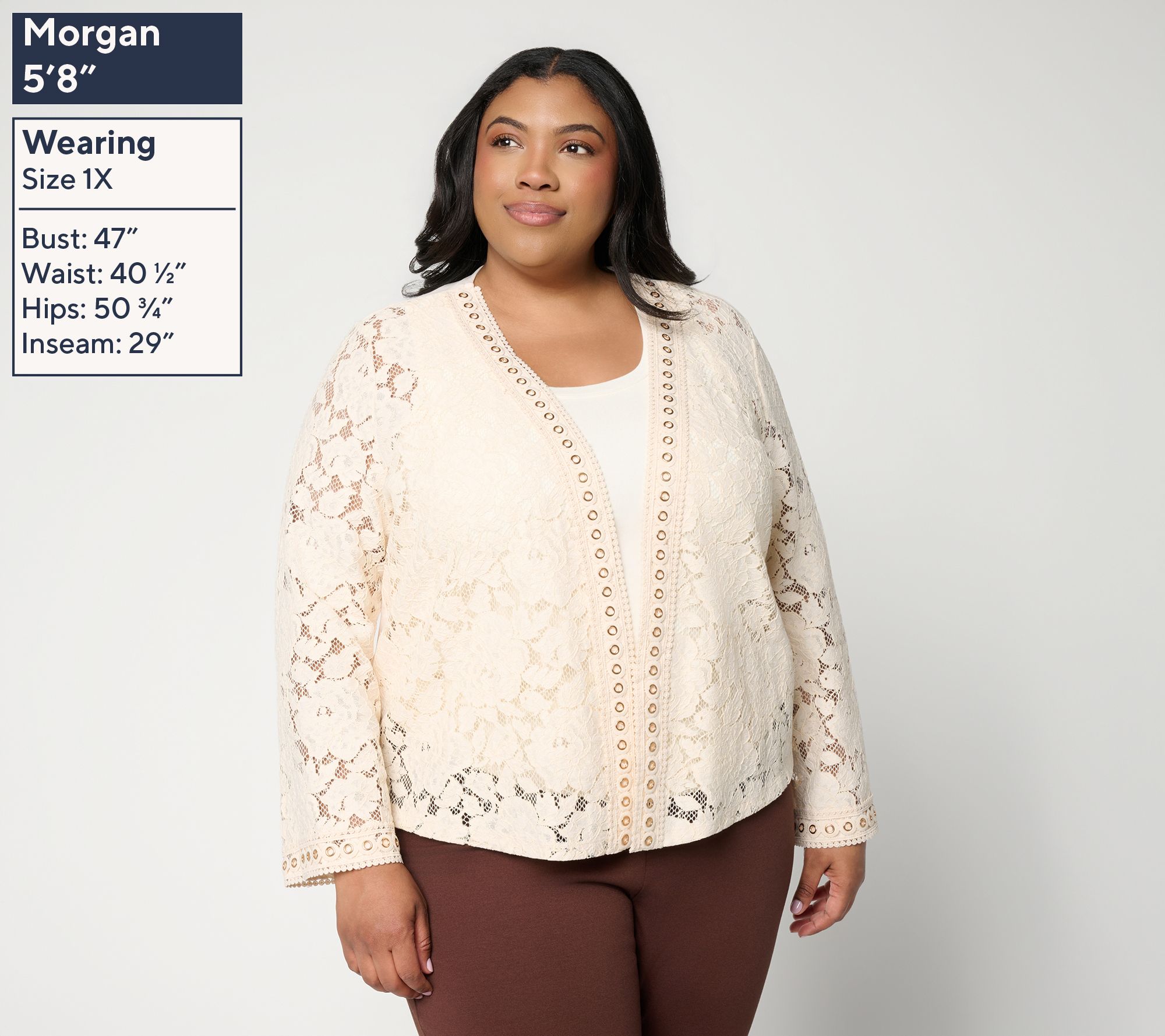 Dennis Basso Stretch Lace Shrug with Knit Back | QVC
