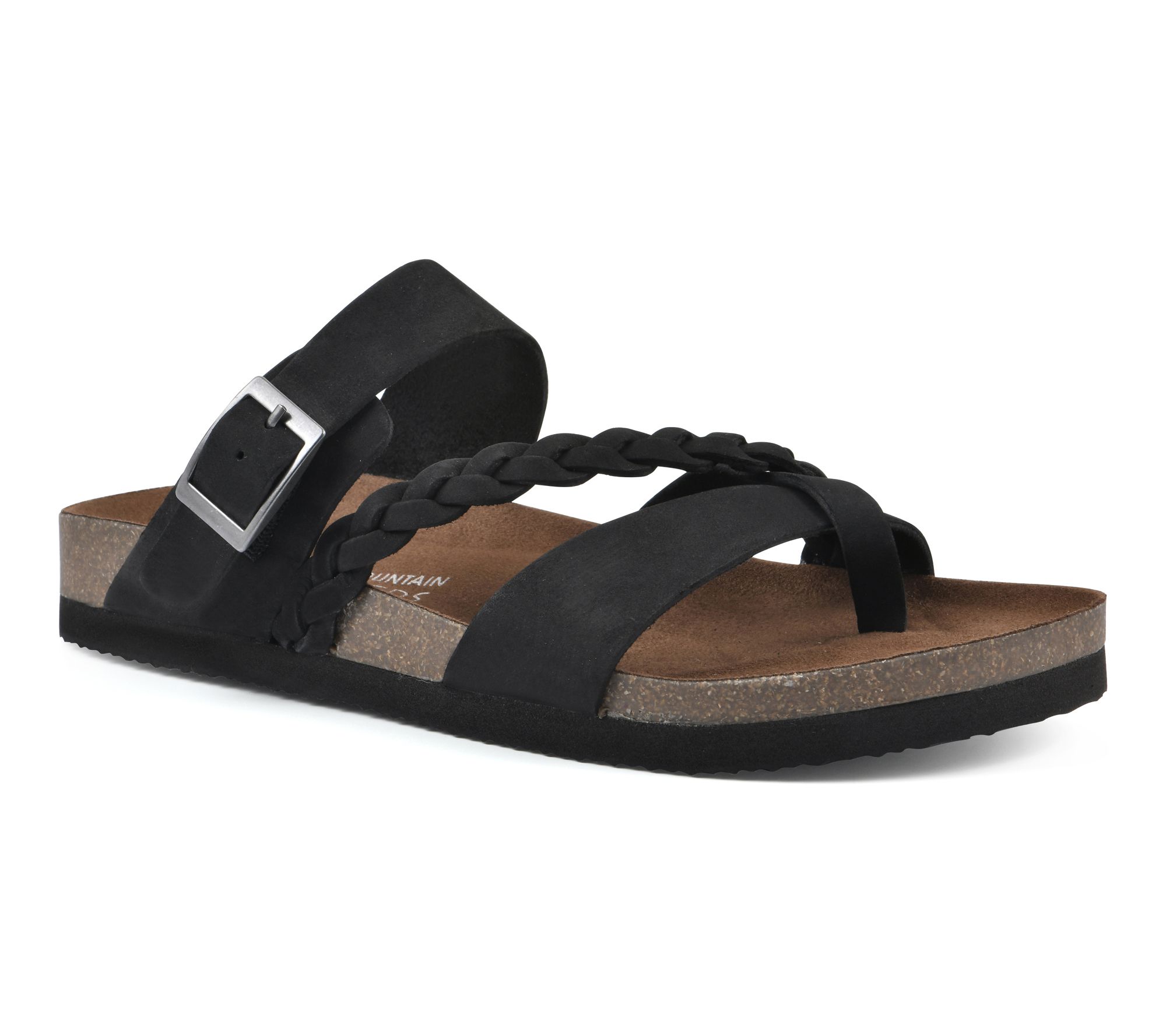 White Mountain Leather Toe-Post Slide Sandals - Hazy