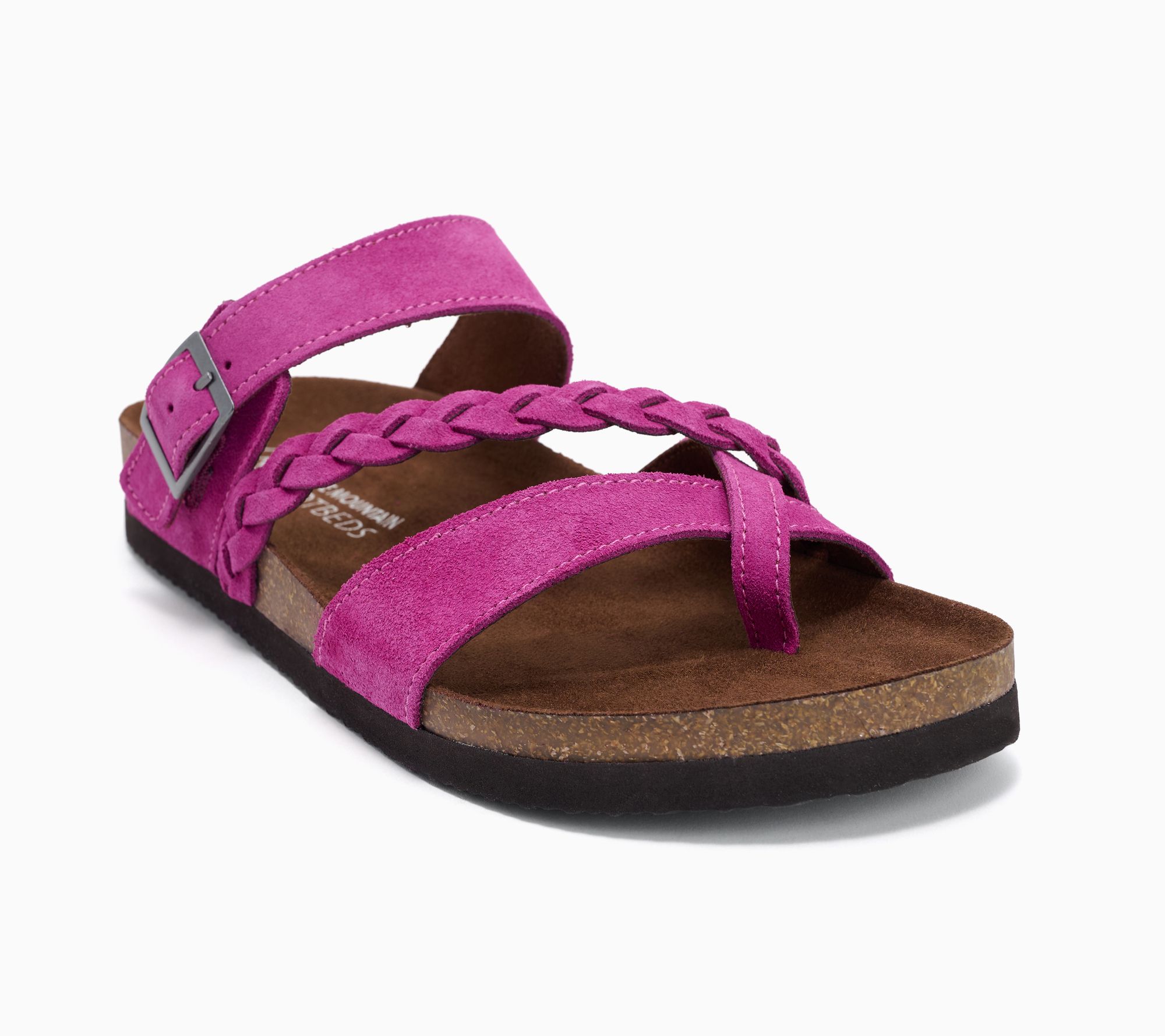 White Mountain Leather Toe-Post Slide Sandals - Hazy
