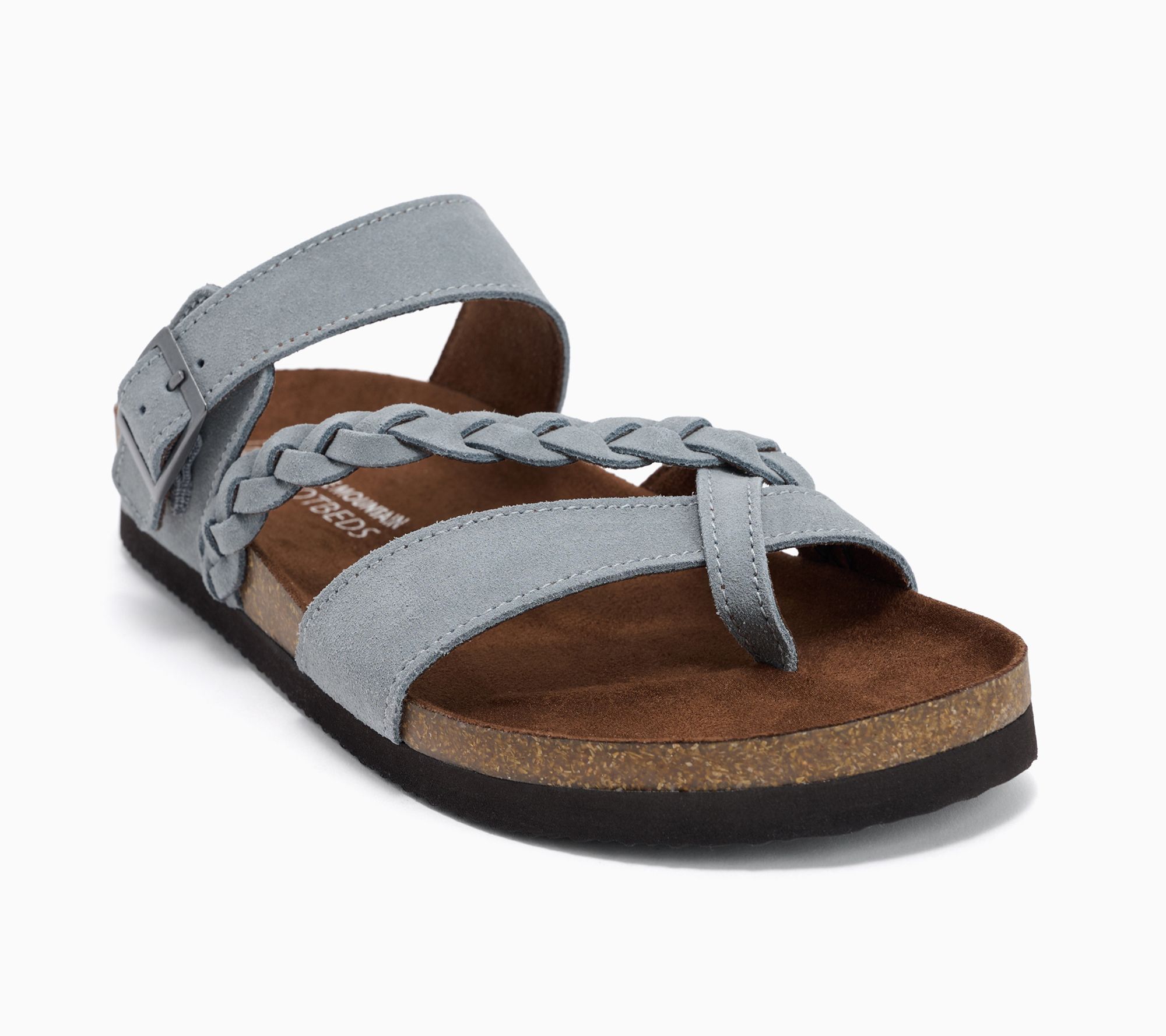 White Mountain Leather Toe-Post Slide Sandals - Hazy