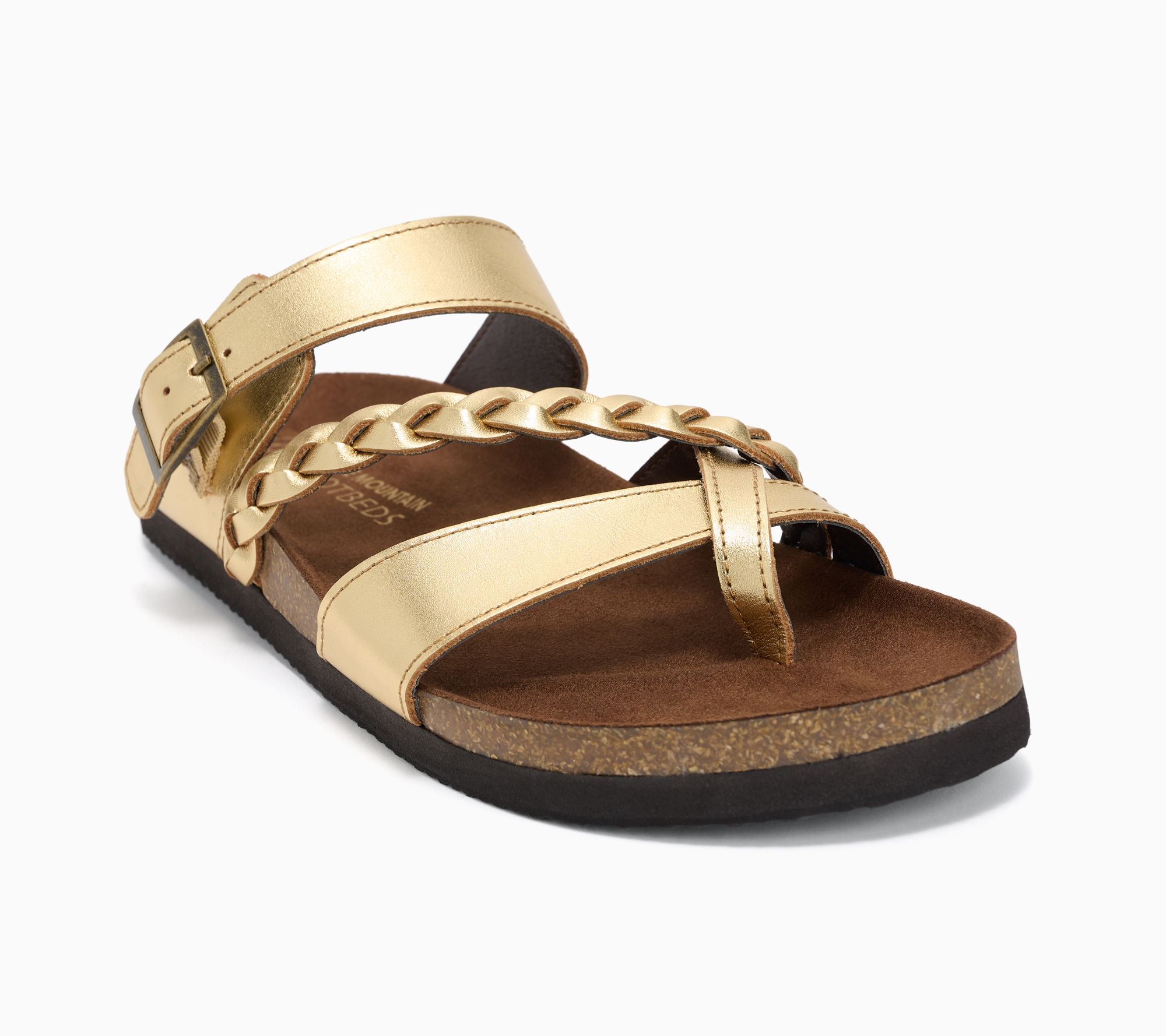 White Mountain Leather Toe-Post Slide Sandals - Hazy
